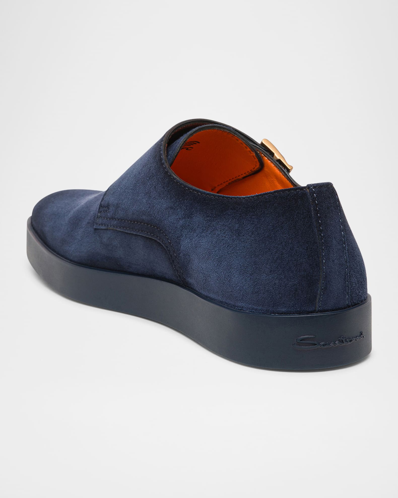 Santoni Men's Bankable Suede Double-Monk Strap Sneakers | Neiman