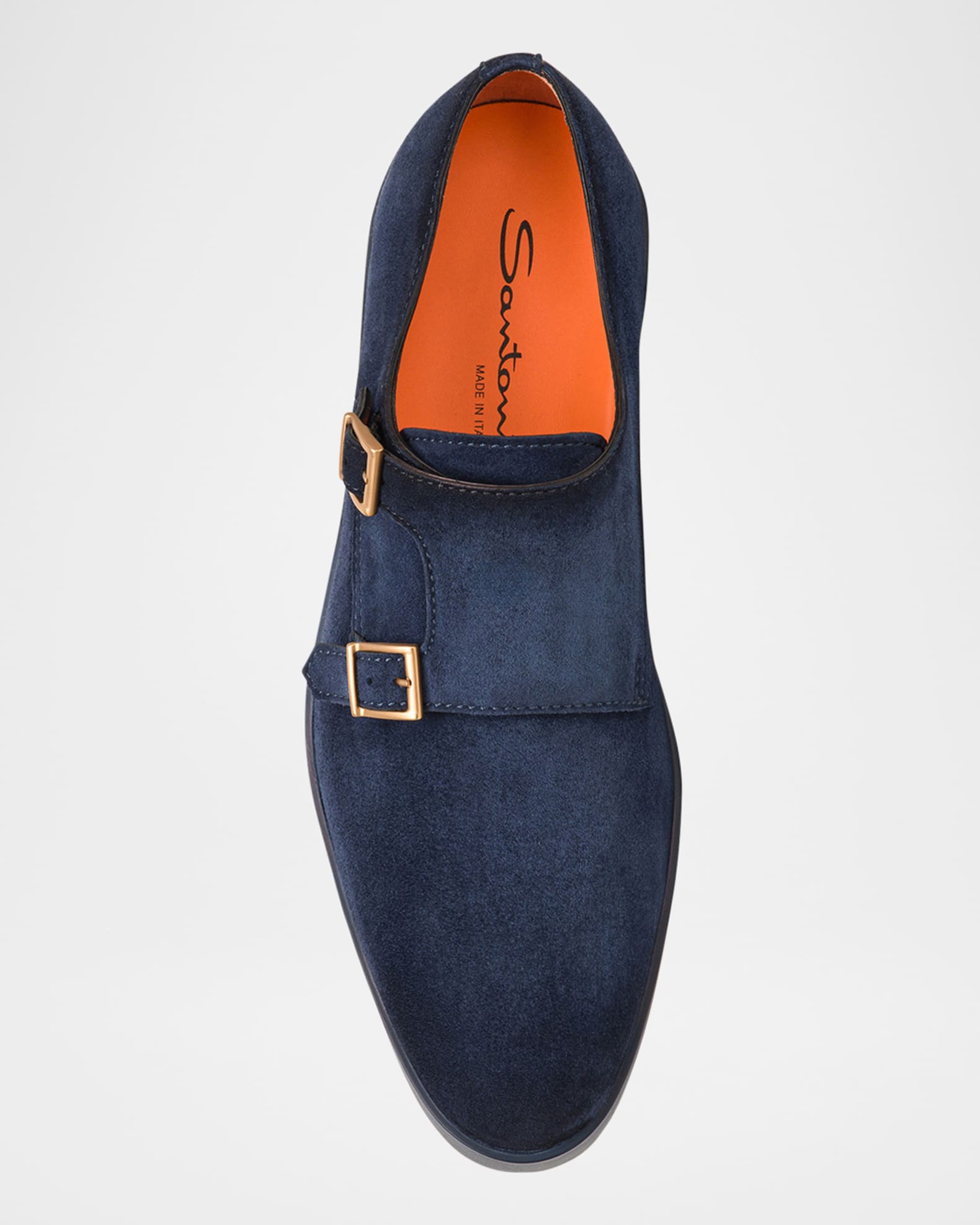 Santoni Men's Bankable Suede Double-Monk Strap Sneakers | Neiman