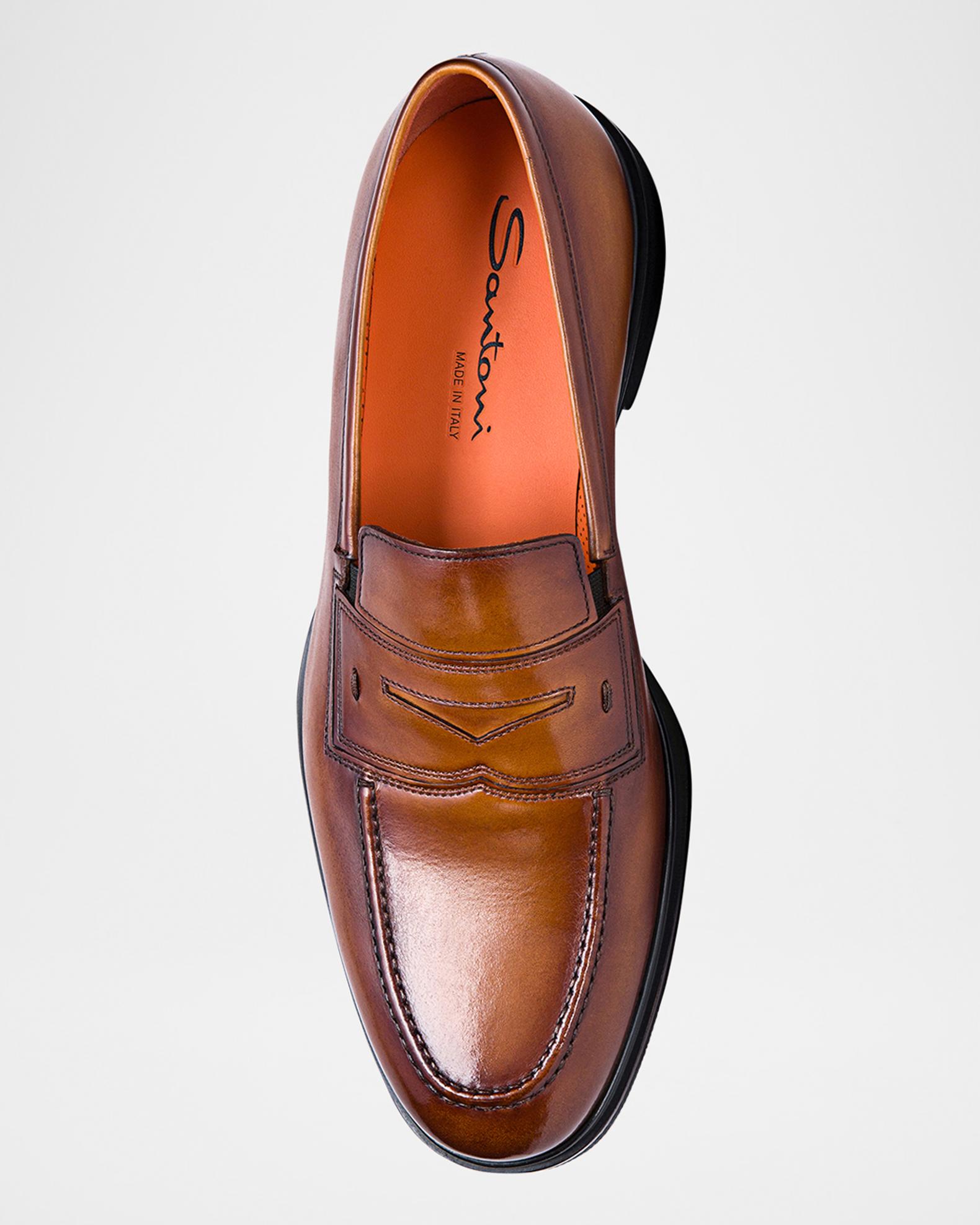 Santoni Tan Leather Men\'s Loafers Santoni Men main image 3