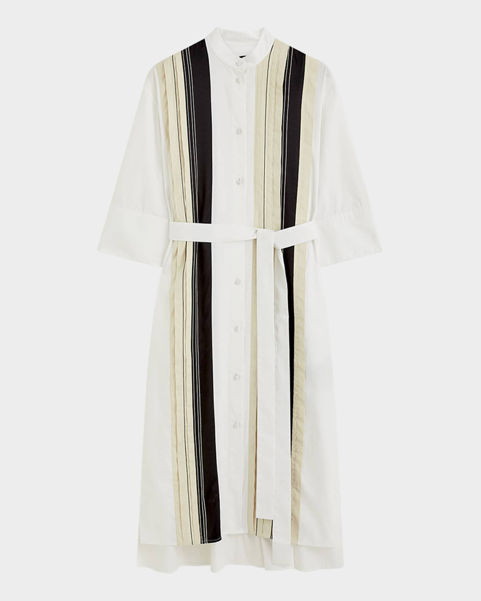 Mederic Striped Cotton Poplin Midi Shirtdress 0