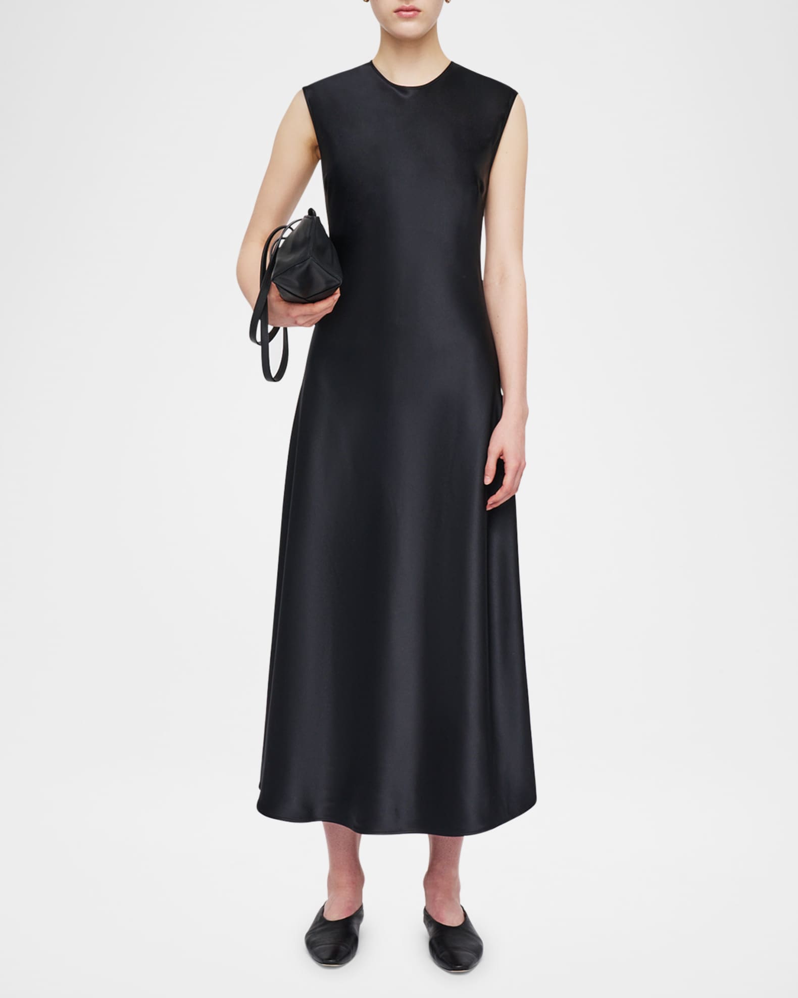 Garnier Sleeveless Silk Satin Midi Dress 1