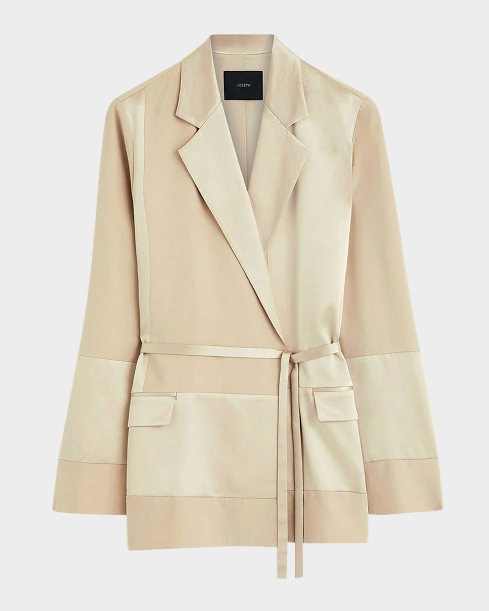Amelia Paneled Silk Satin Jacket 0