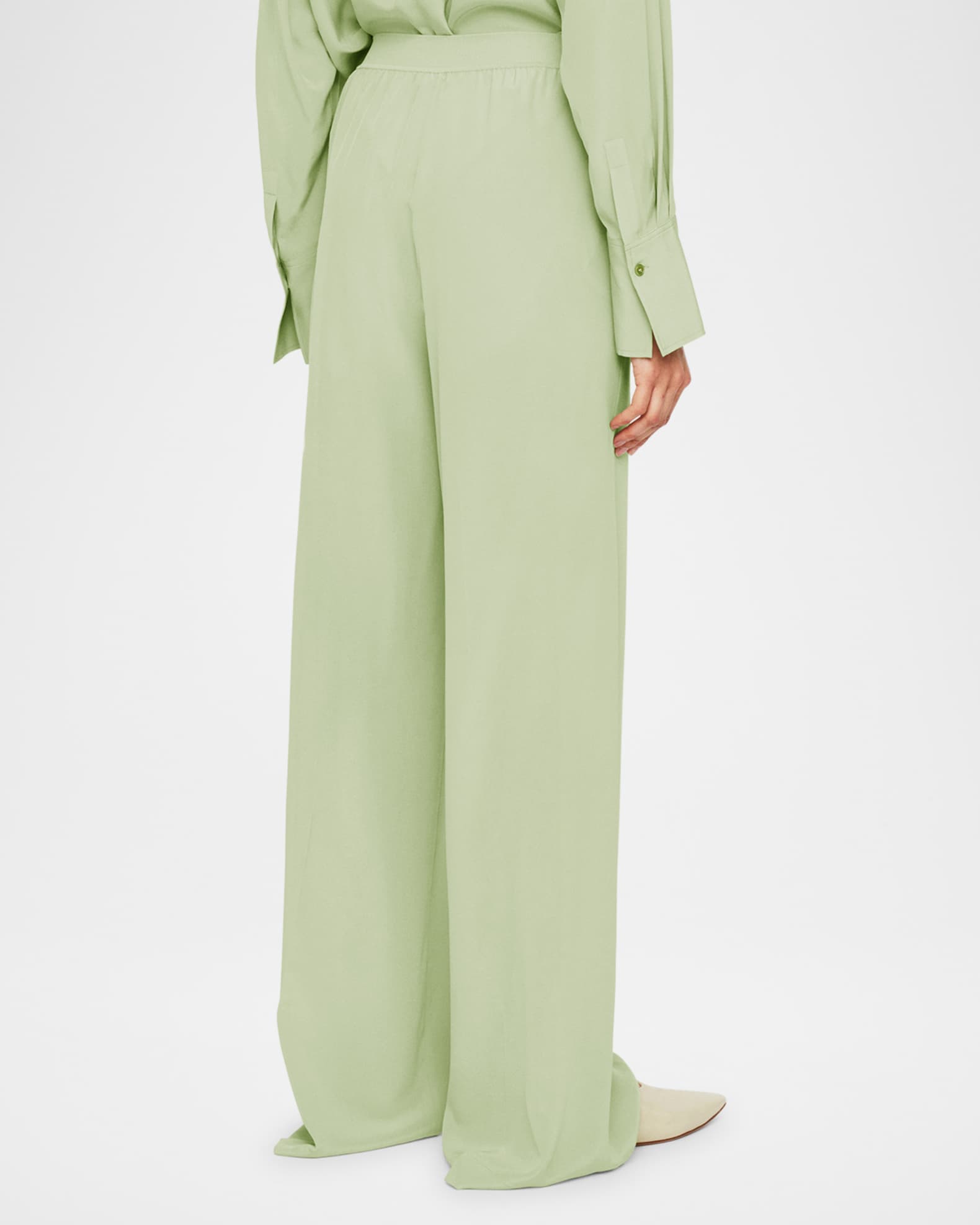 パンツ JOSEPH SS25 HULIN PANT CREPE DE SOIE (JF009076 1336) Joseph Hulin Wide-Leg Silk Crepe De Soie Trousers | Neiman