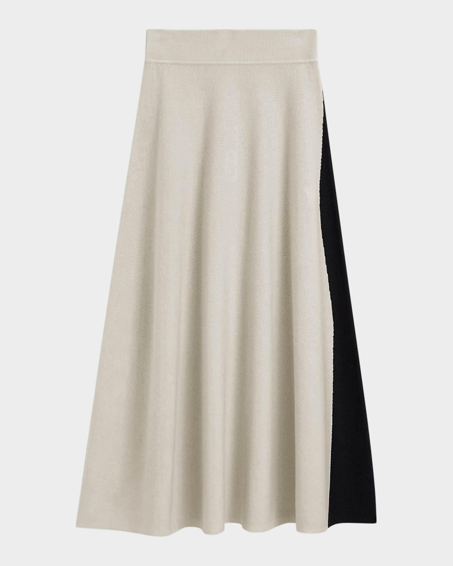 Bi-Color Knit Maxi Skirt 0