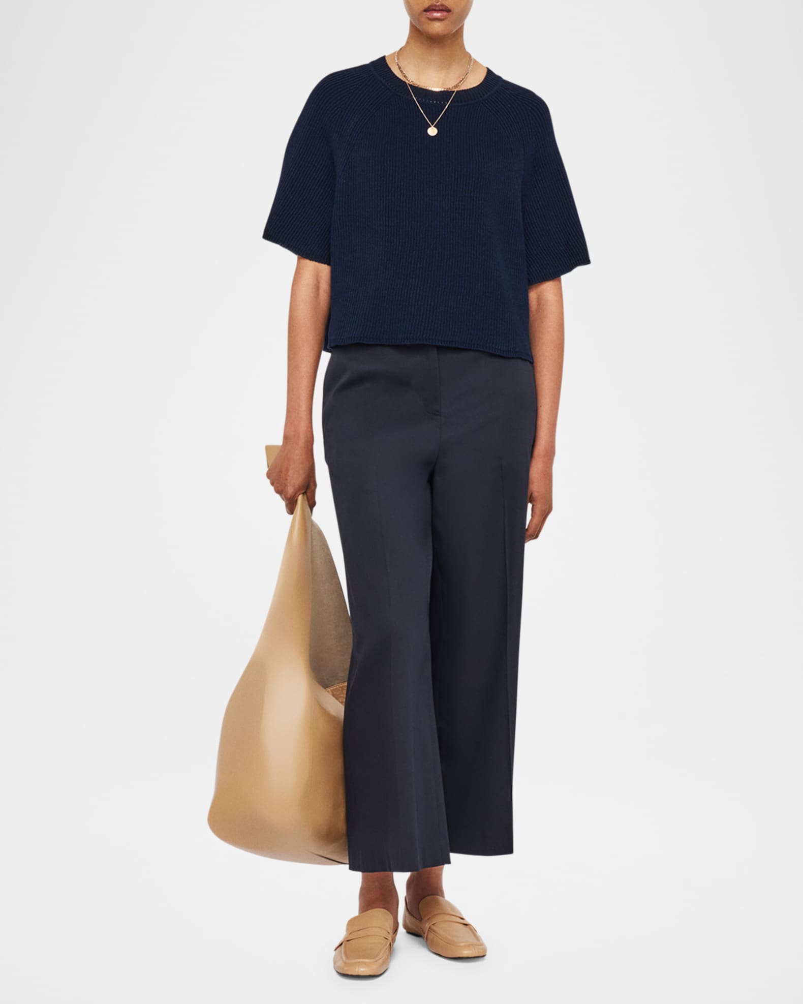 Ribbed Raglan-Sleeve Top 1