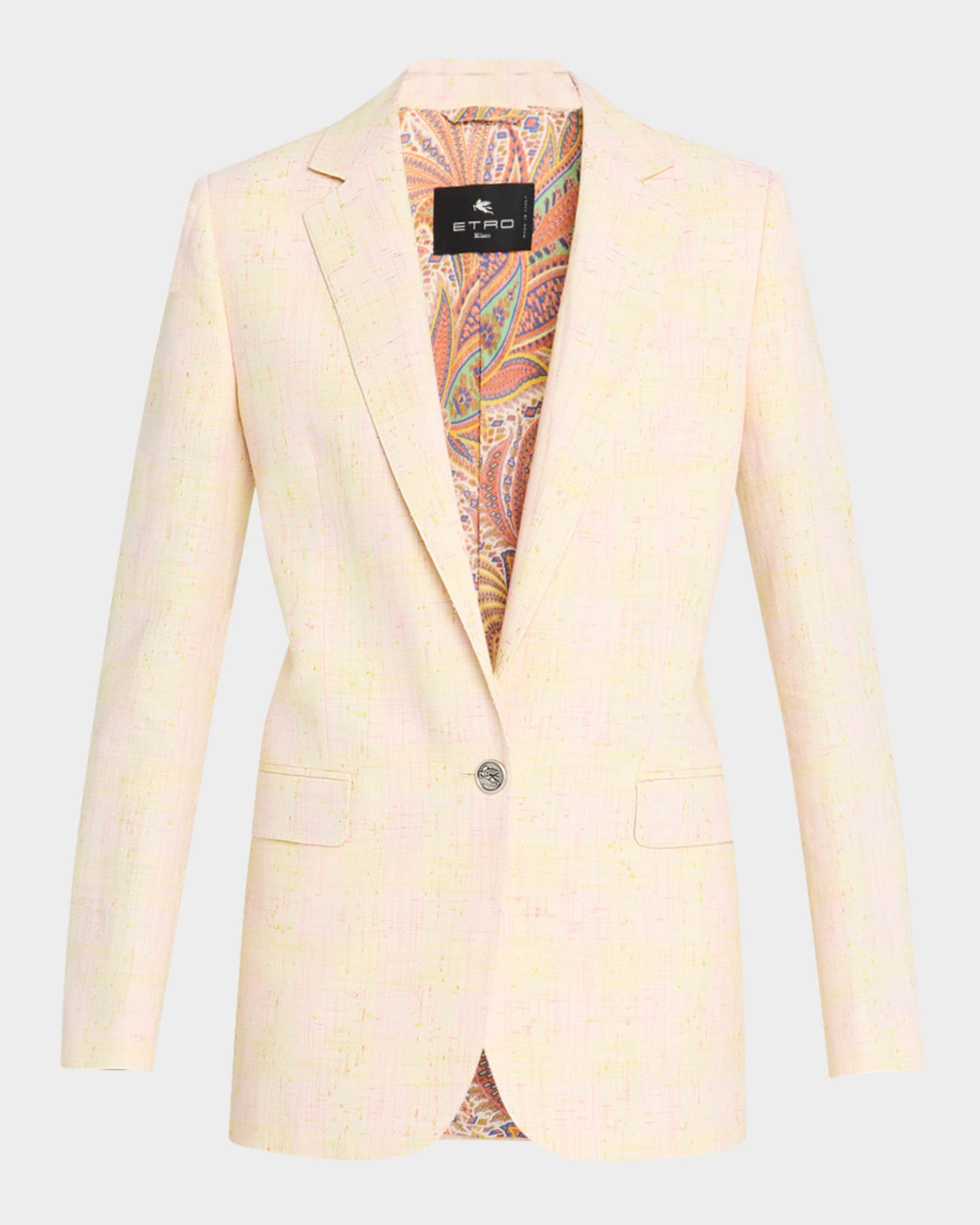 Iridescent Tweed Single-Breasted Jacket 0