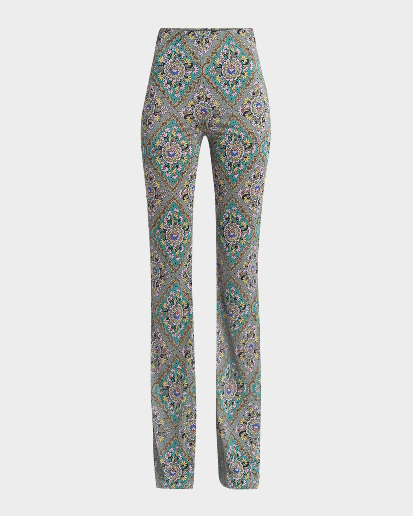 パンツ Etro Embroidered Stretch Jersey Pant Etro Geometric Paisley Jersey Flare Pants | Neiman Marcus