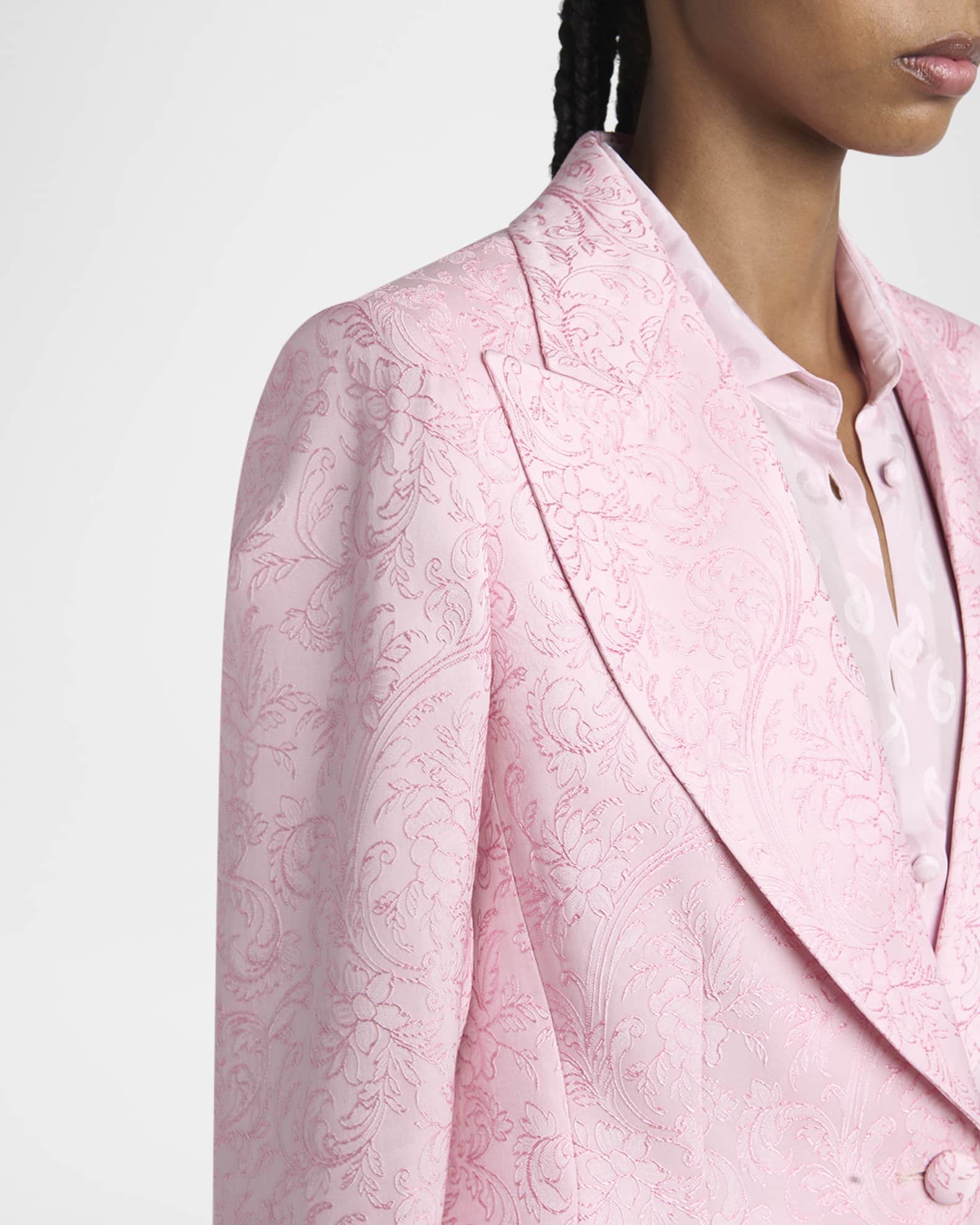 Etro Pink Paisley Jacquard Single-Breasted Jacket | Neiman Etro Pink Paisley Jacquard Single-Breasted Jacket | Neiman