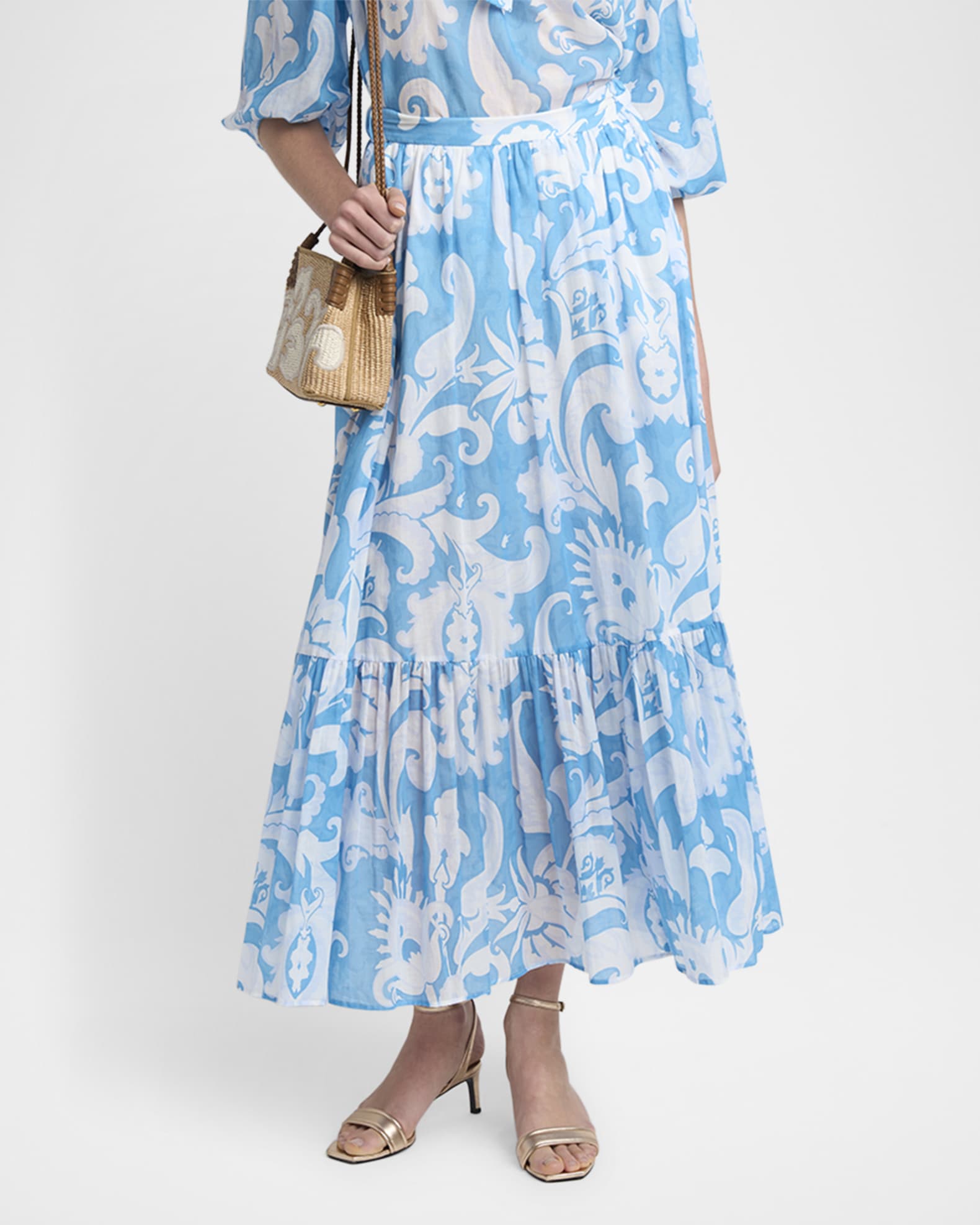 Summer Paisley Cotton Voile Peasant Skirt - Thumbnail 2