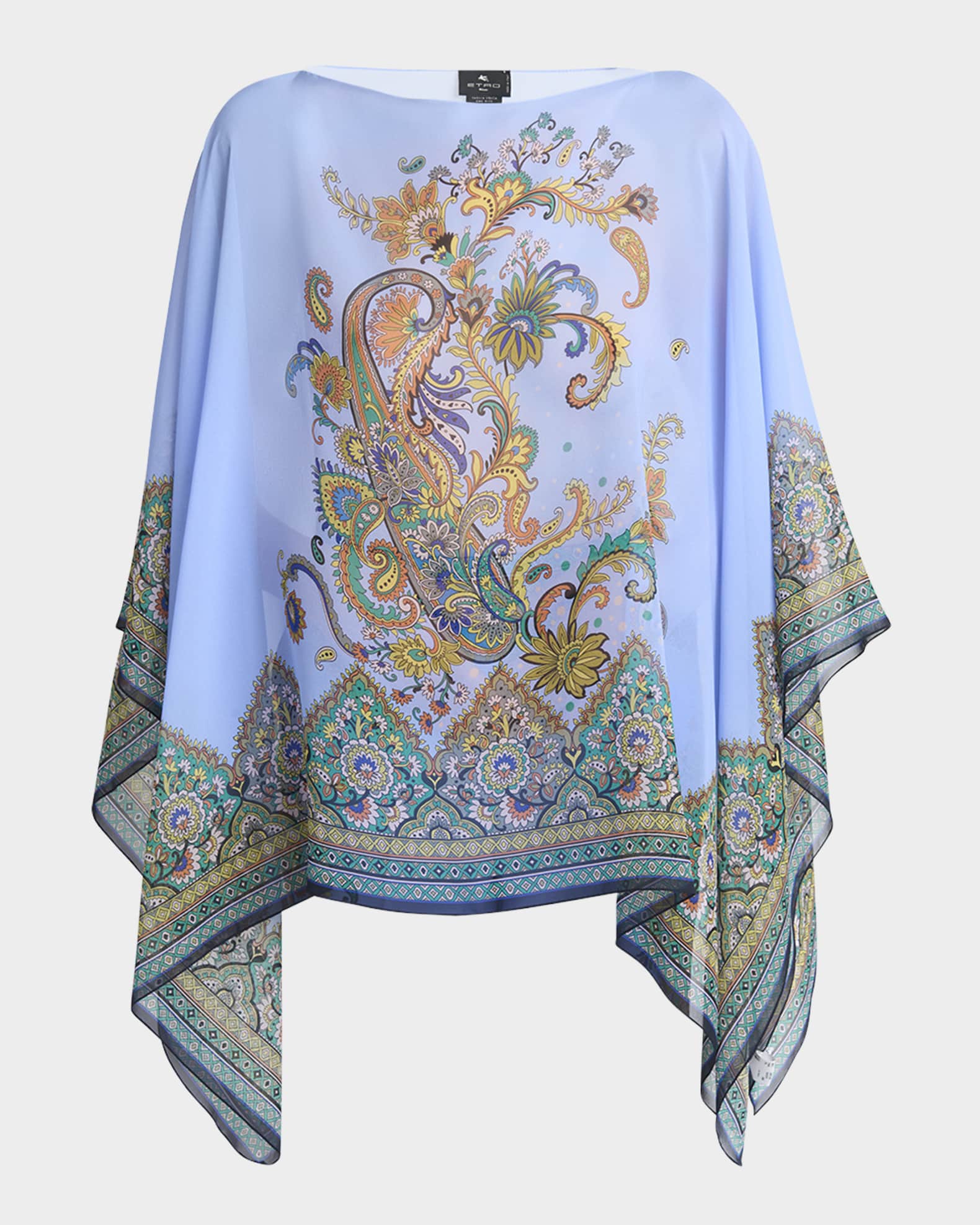 Blue Lucky Charm Silk Poncho 0