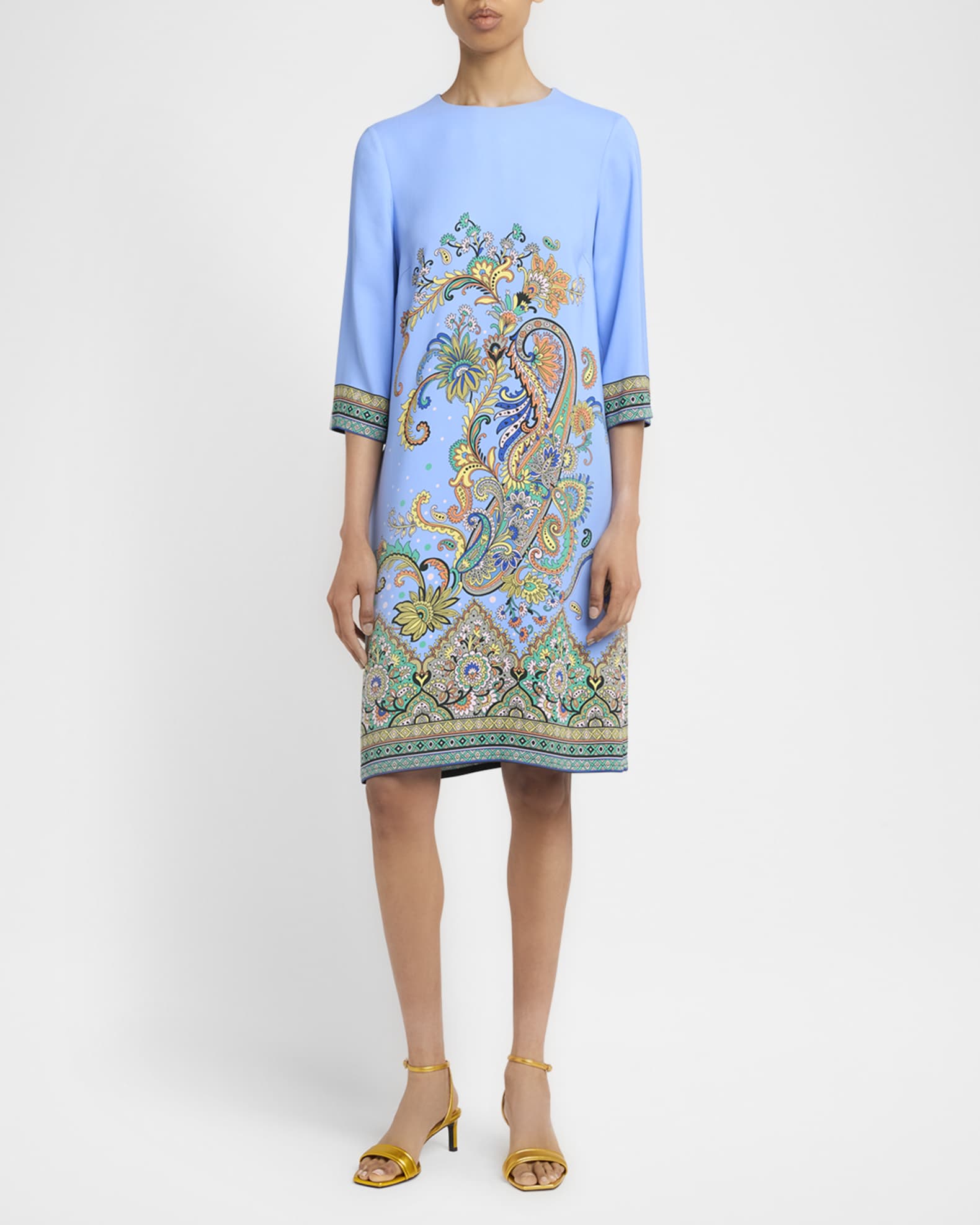 Blue Lucky Charm Jersey 3/4-Sleeve Dress 1