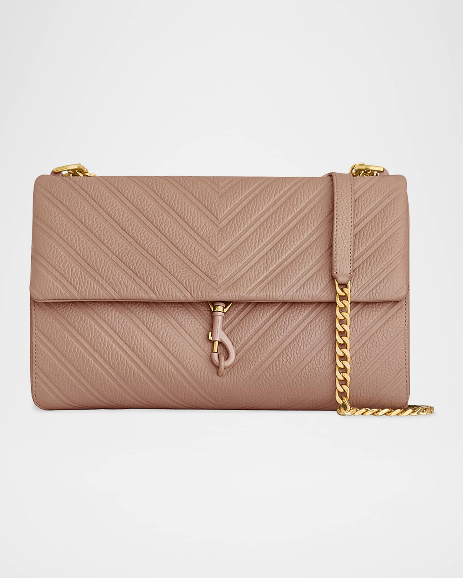 Edie Large Embossed Leather Shoulder Bag 0