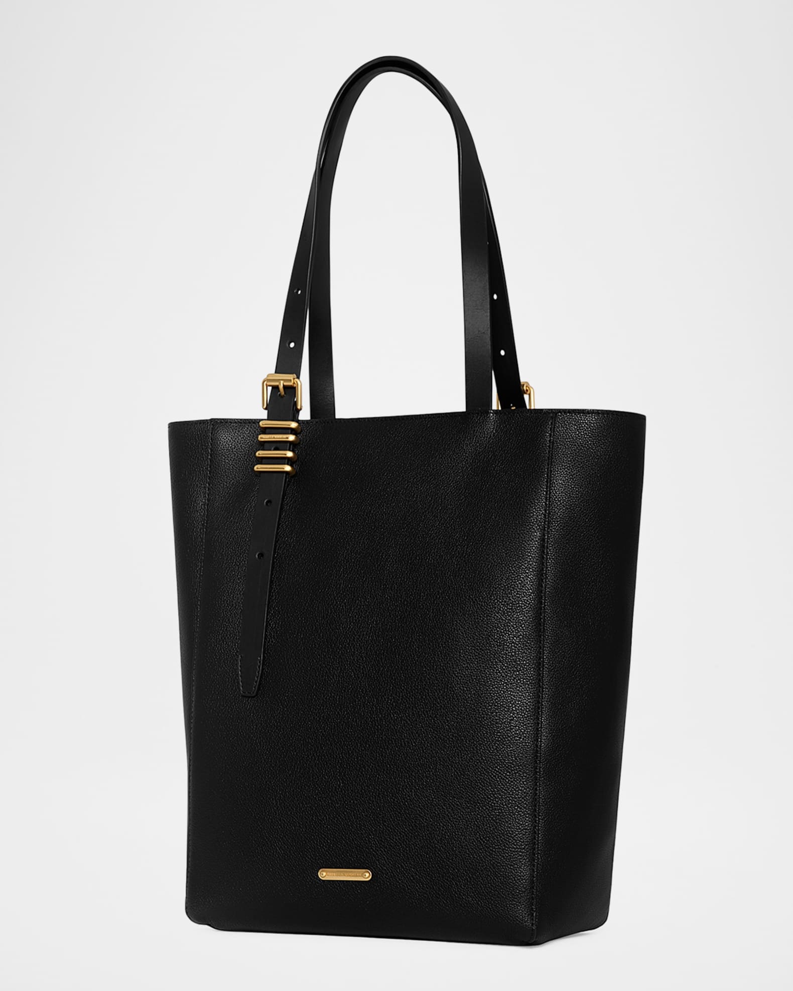 Buckle North-South Leather Tote Bag 1