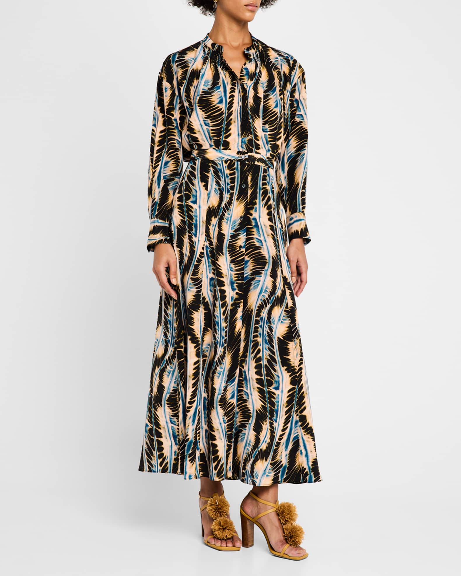 Nehir Printed Silk Blouse 1