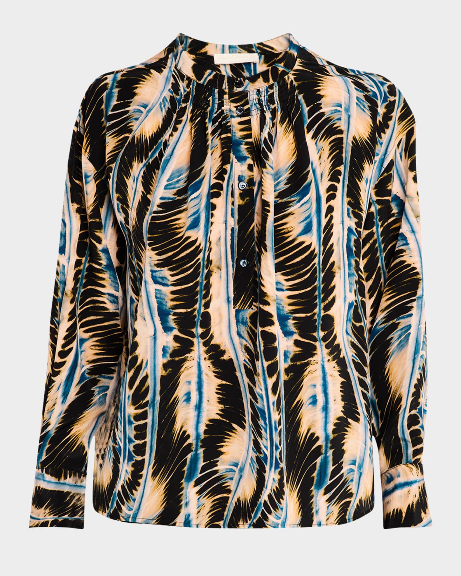Nehir Printed Silk Blouse 0