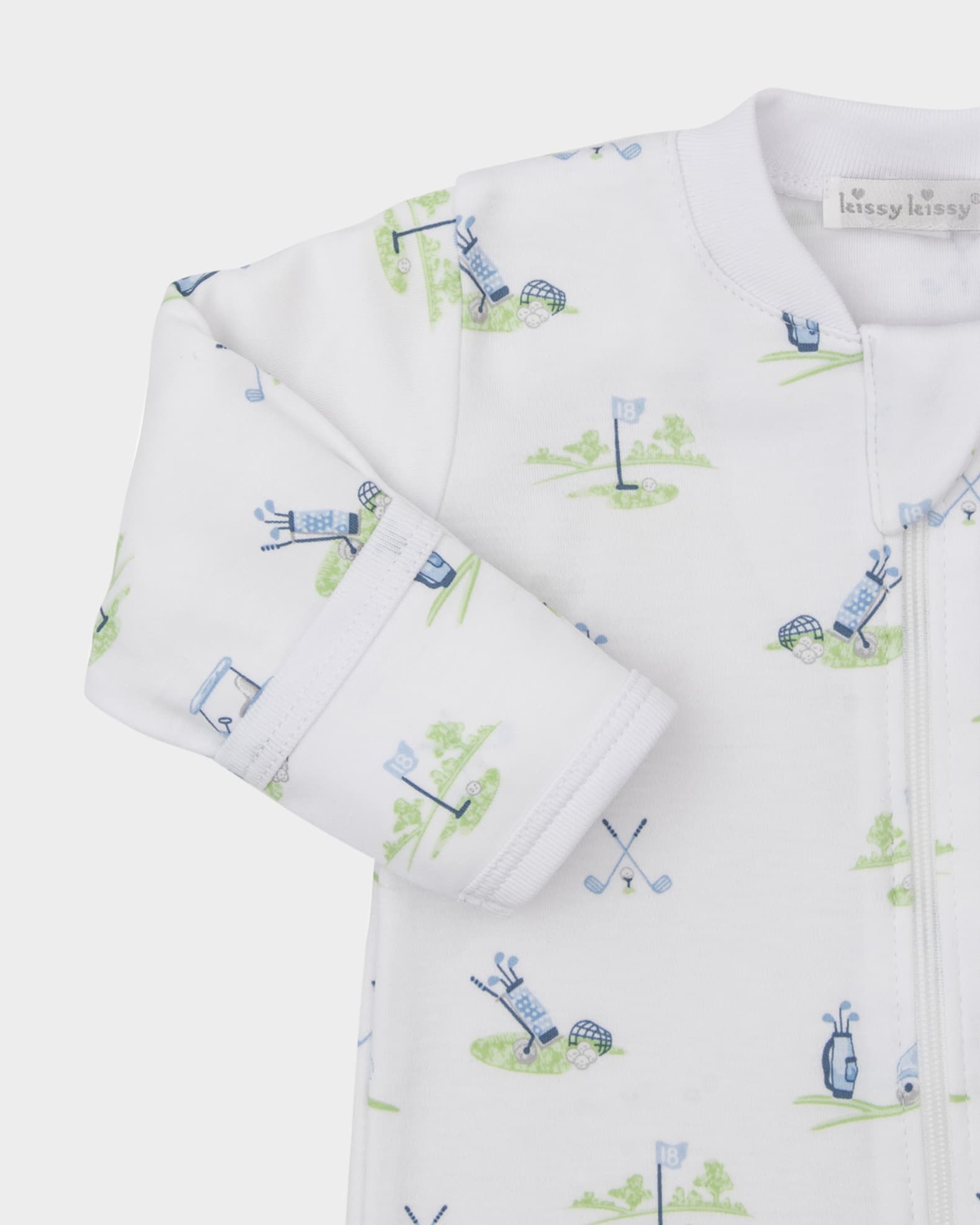 Boy's Fairway Foursome Zip Footie, Size Newborn-9M 1