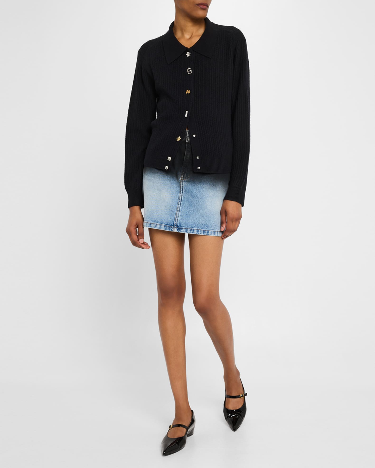 Charm Wool-Cashmere Cable Knit Cardigan 1