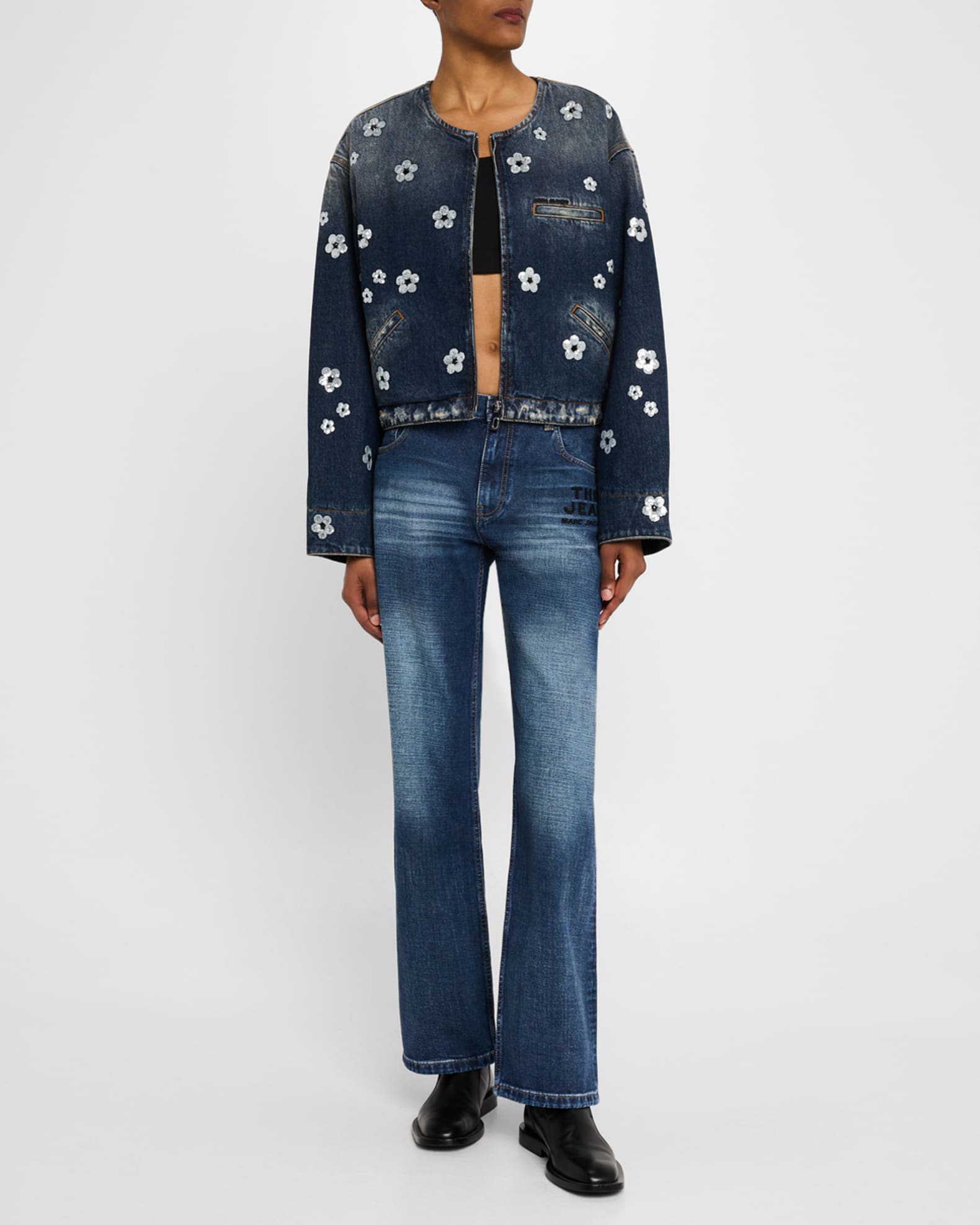 デニム・ジーパン MARC JACOBS 'The Rip And Repair Straight Jean' jeans Blue Indigo 'The Rip & Repair Straight' Jeans by Marc Jacobs on Sale
