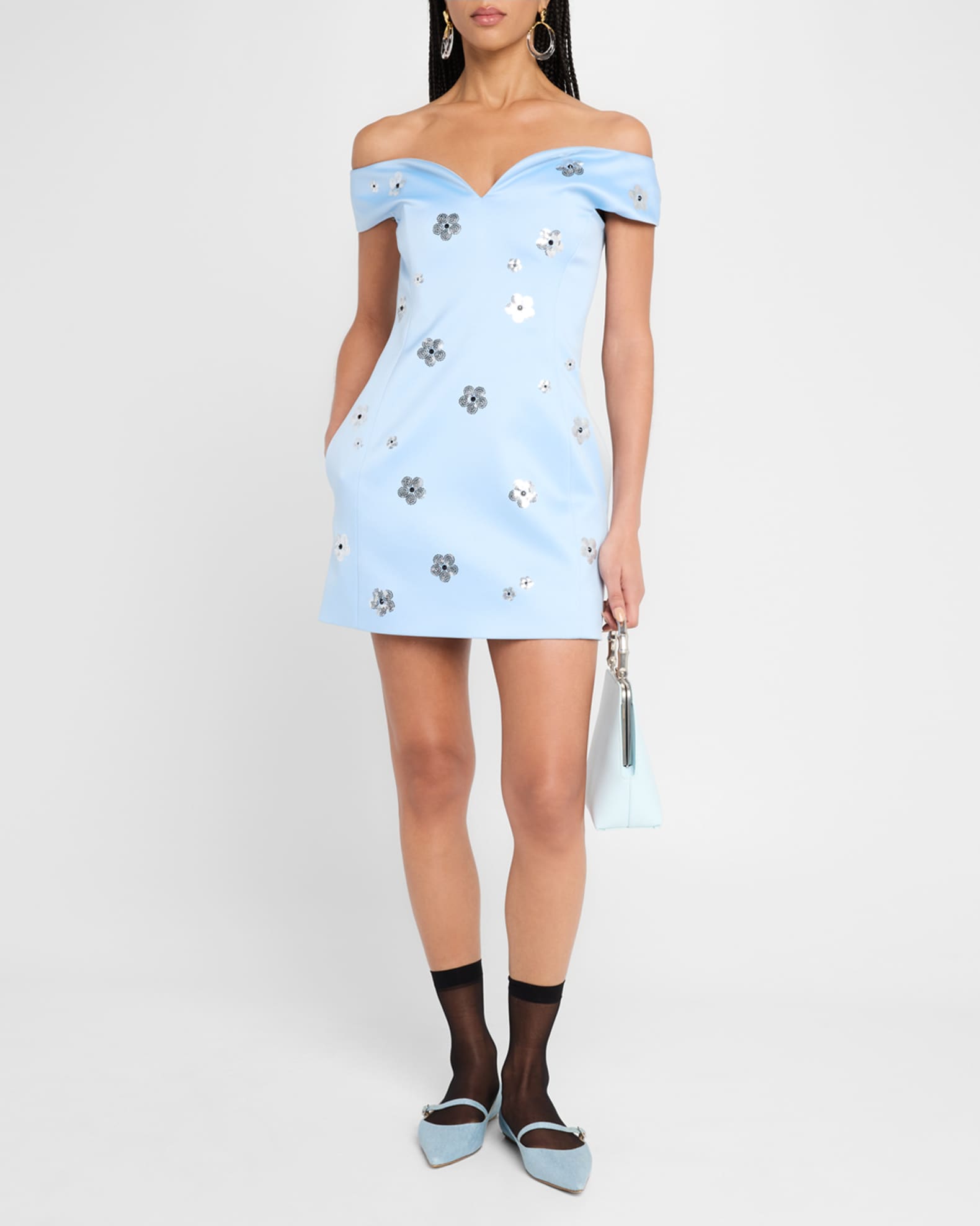 Daisy Sequined Off-The-Shoulder Mini Dress 1