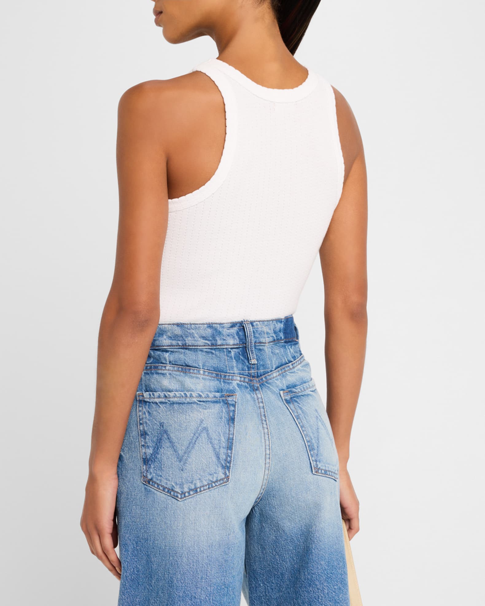MOTHER The Chin Up Ribbed Tank | Neiman Marcus