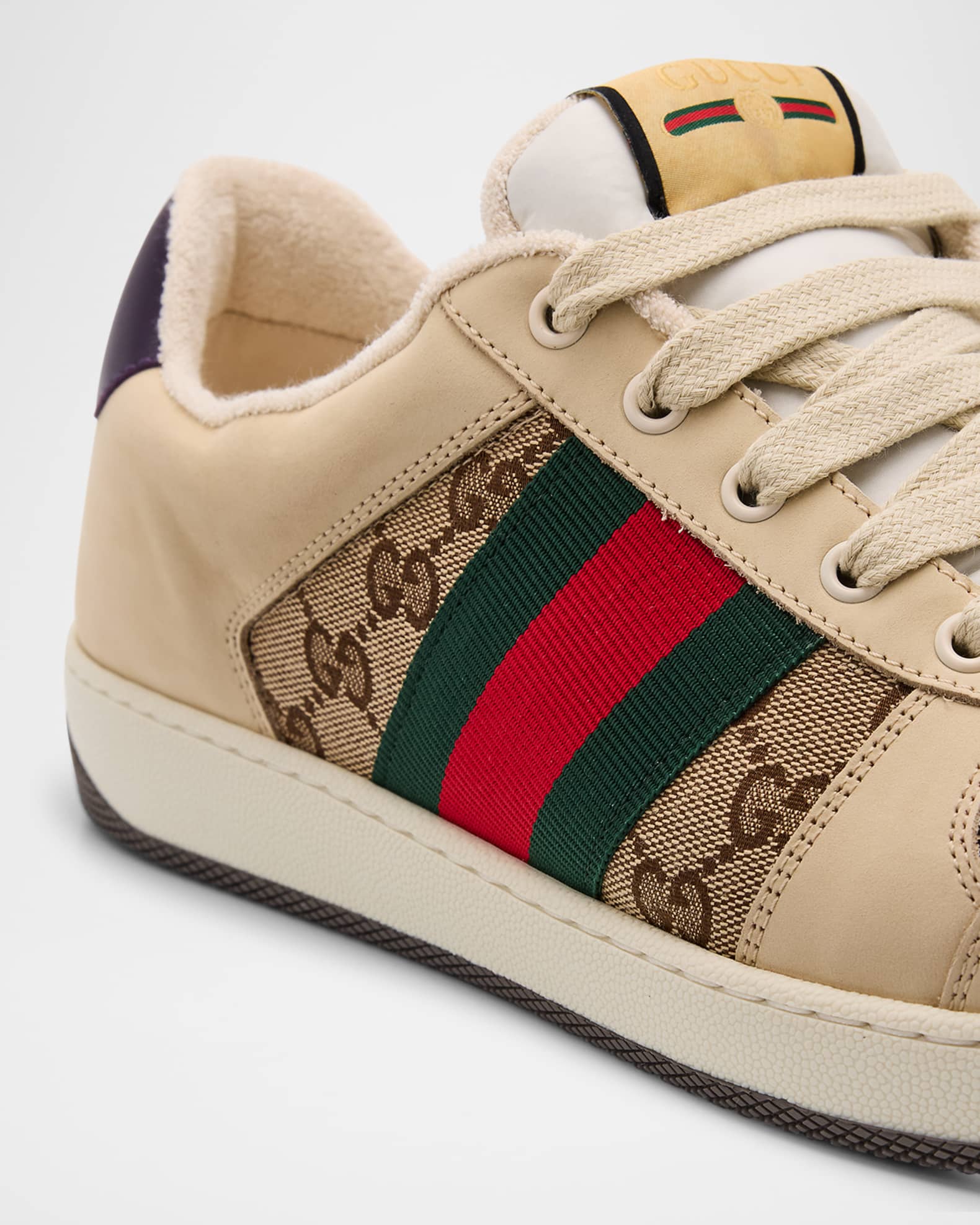 SCREENER レザーSUPREME GGスニーカー Gucci Screener GG Supreme Leather Sneakers | Blue | FARFETCH JO
