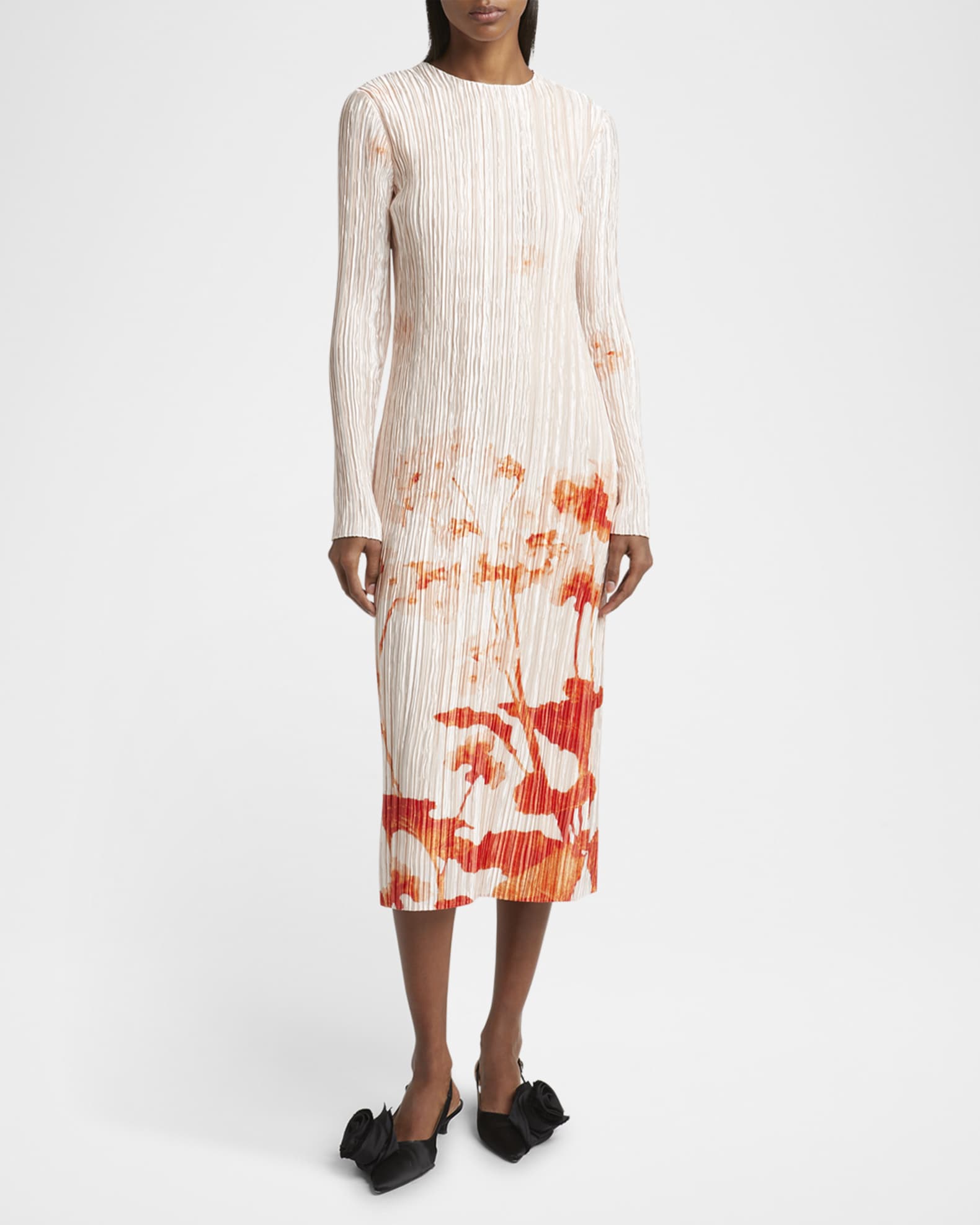 ERDEM アーデム ワンピース ブランド Floral silk voile1025086 Tie-neck floral silk voile gown in blue - Erdem | Mytheresa
