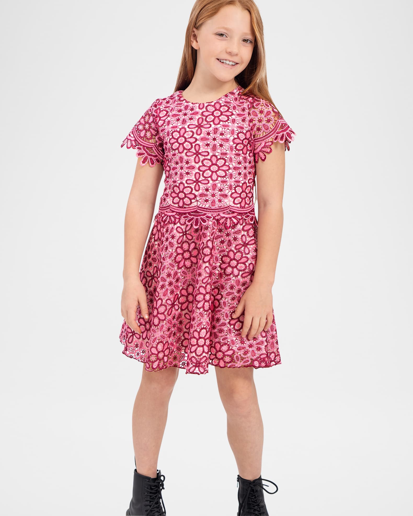 Girl's Natalie Two-Tone Lace Dress, Size 7-16 1
