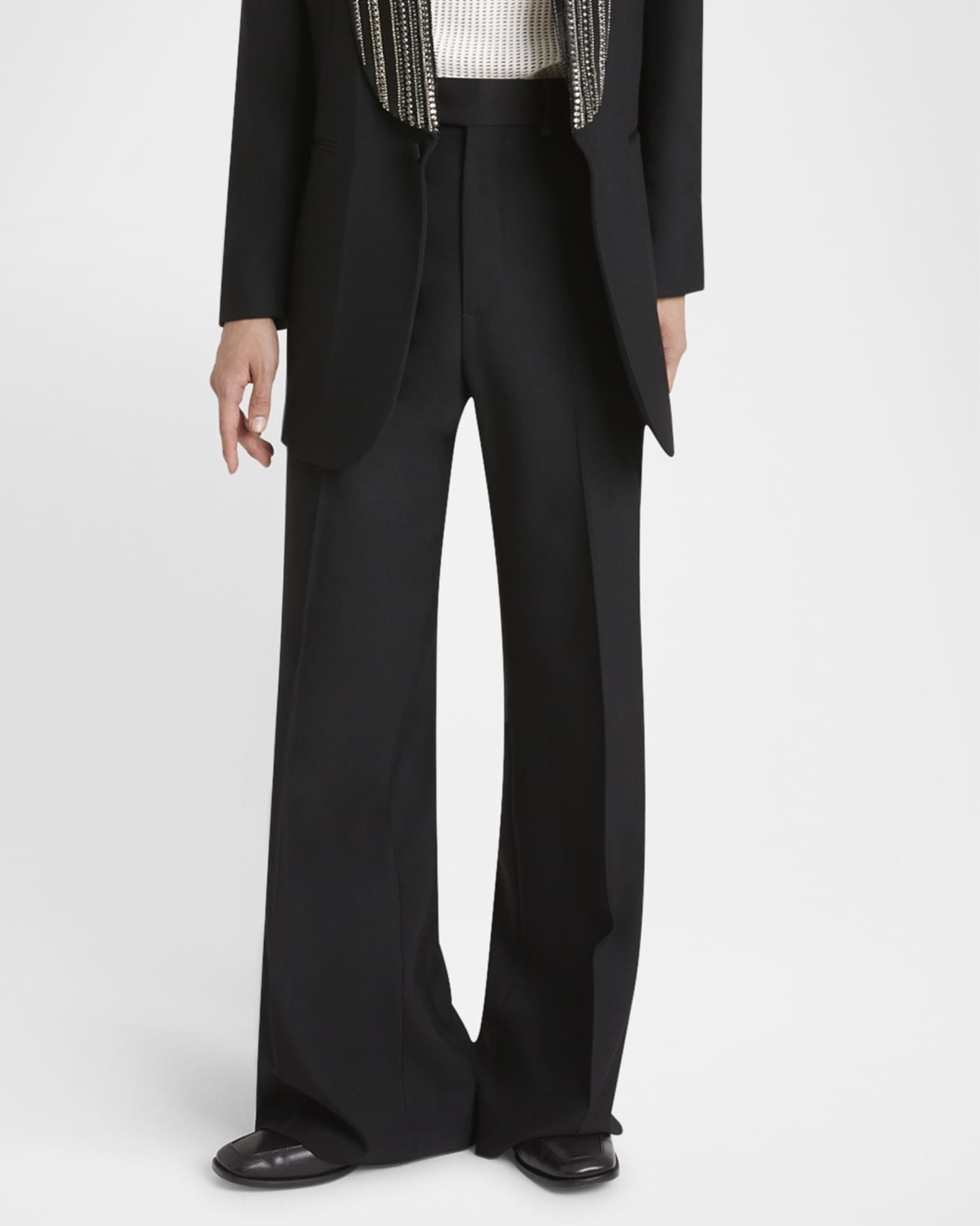 Men's Creased Wool Flare Pants 1