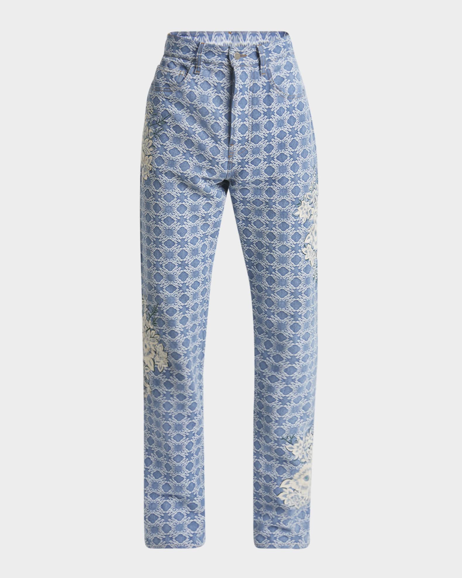 Men's Floral Embroidered MA Quad Jeans 0
