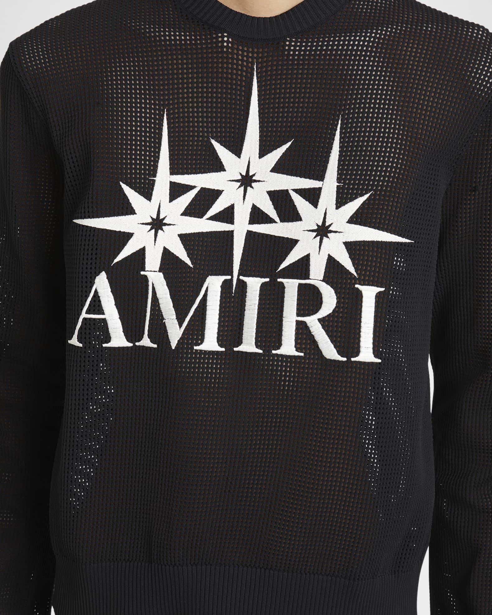 Amiri Men's Starburst Mesh Sweater | Neiman Marcus