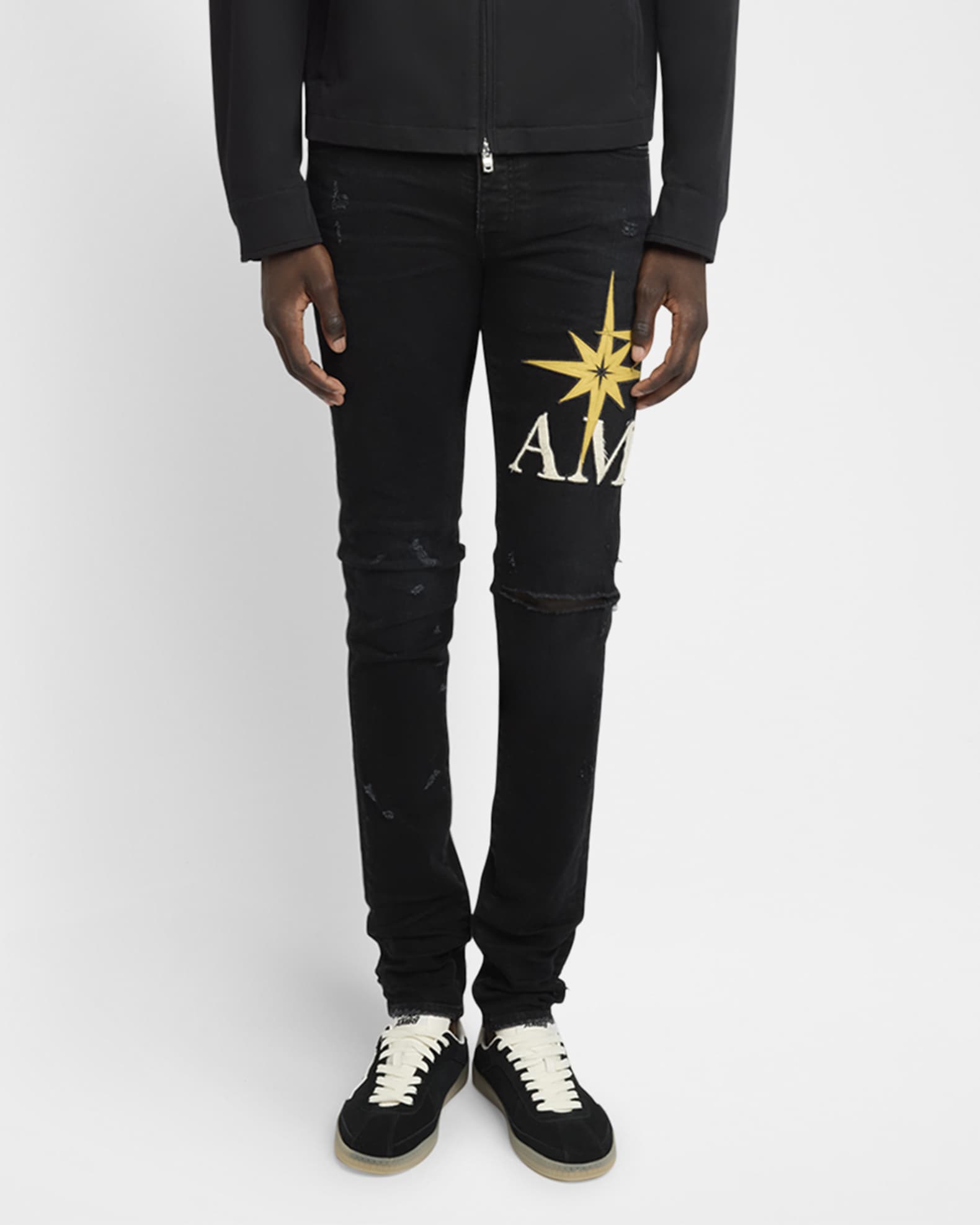 Men's Starburst Applique Skinny Jeans 1
