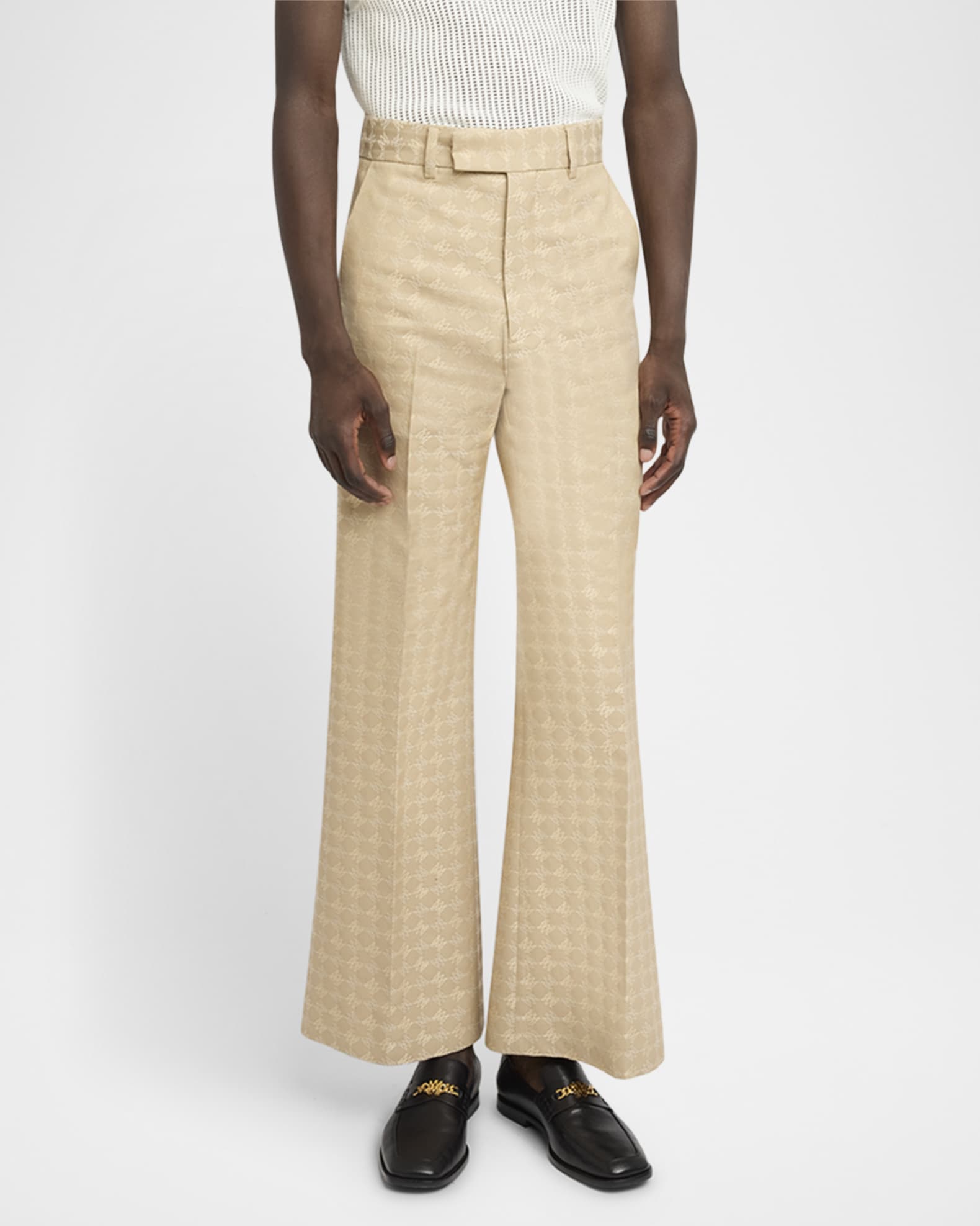 Amiri Men's MA Quad Jacquard Flare Trousers | Neiman Marcus Amiri Men's MA Quad Jacquard Flare Trousers | Neiman Marcus