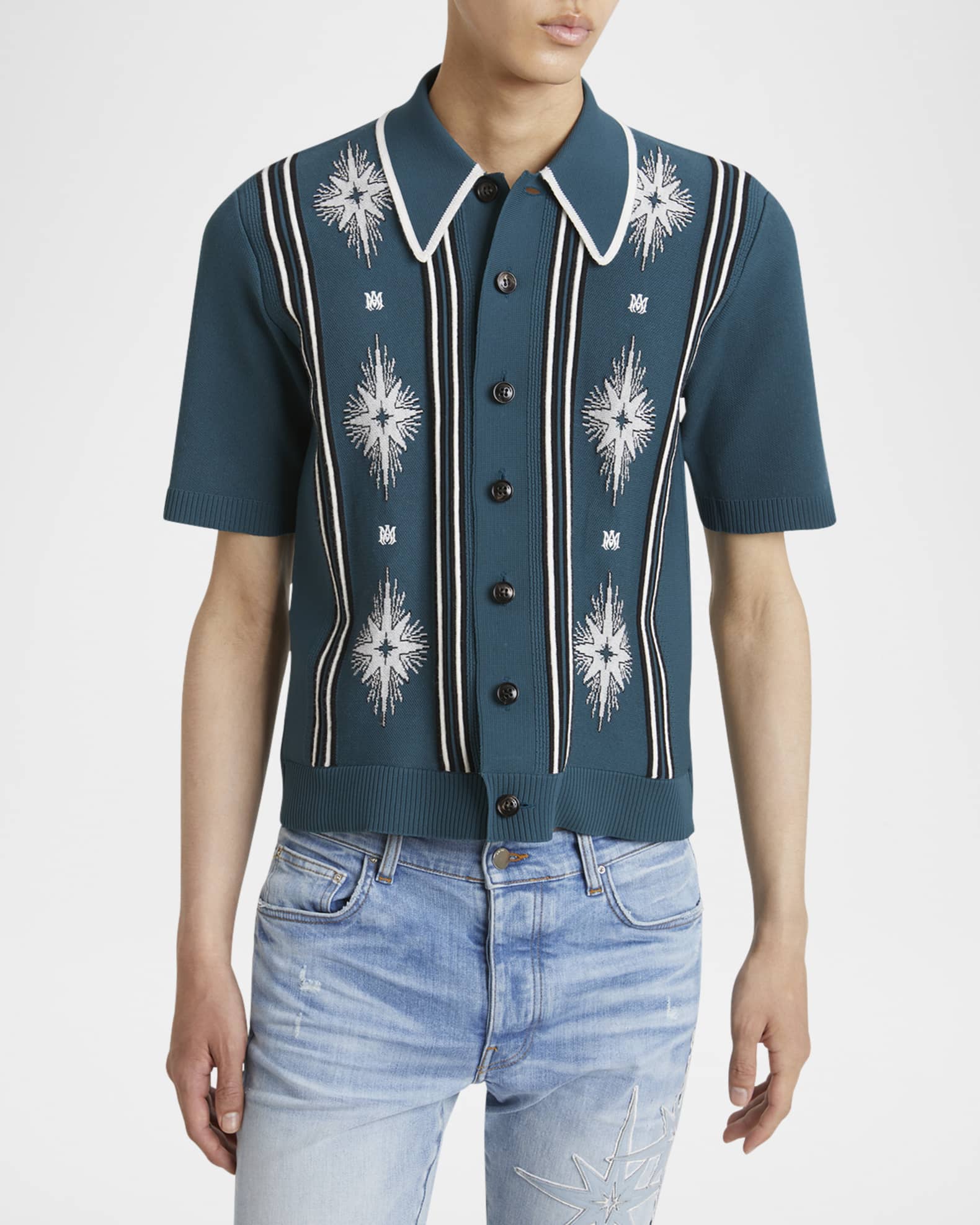 激安商品 Starburst Men's Amiri Button-Down Marcus Neiman | Shirt トップス
