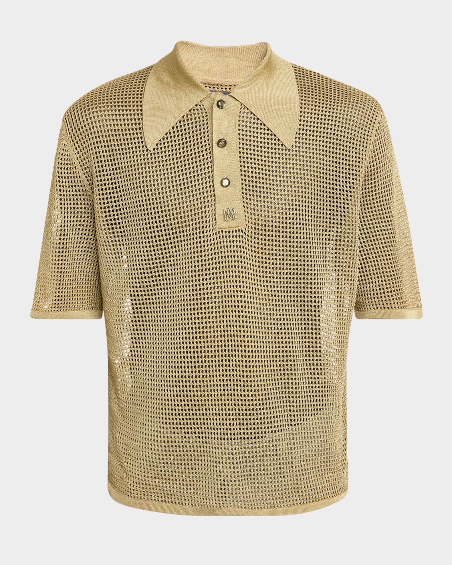 Men's Lurex Mesh Polo Shirt 0