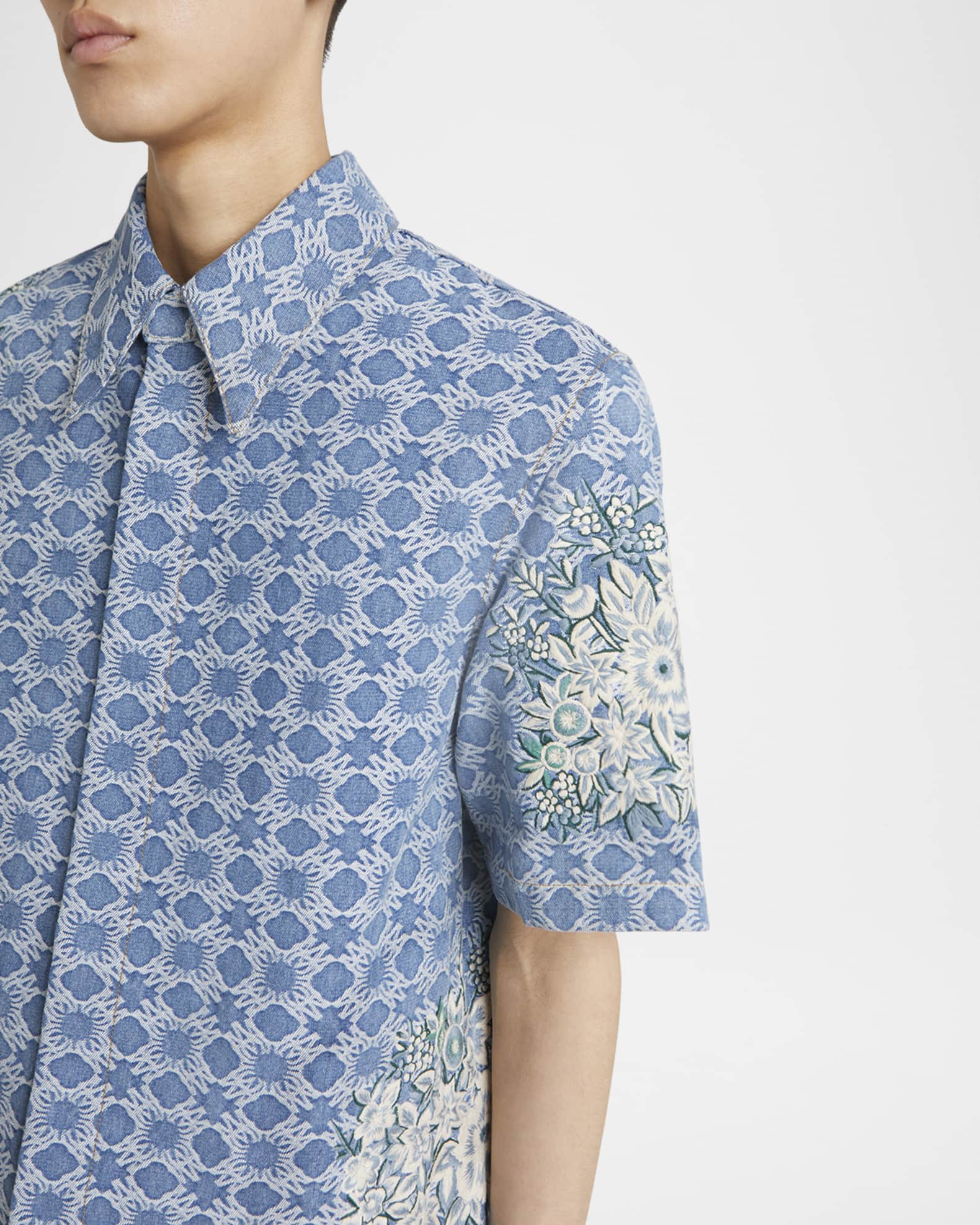 Amiri Men's Floral Embroidered Sport Shirt | Neiman Marcus