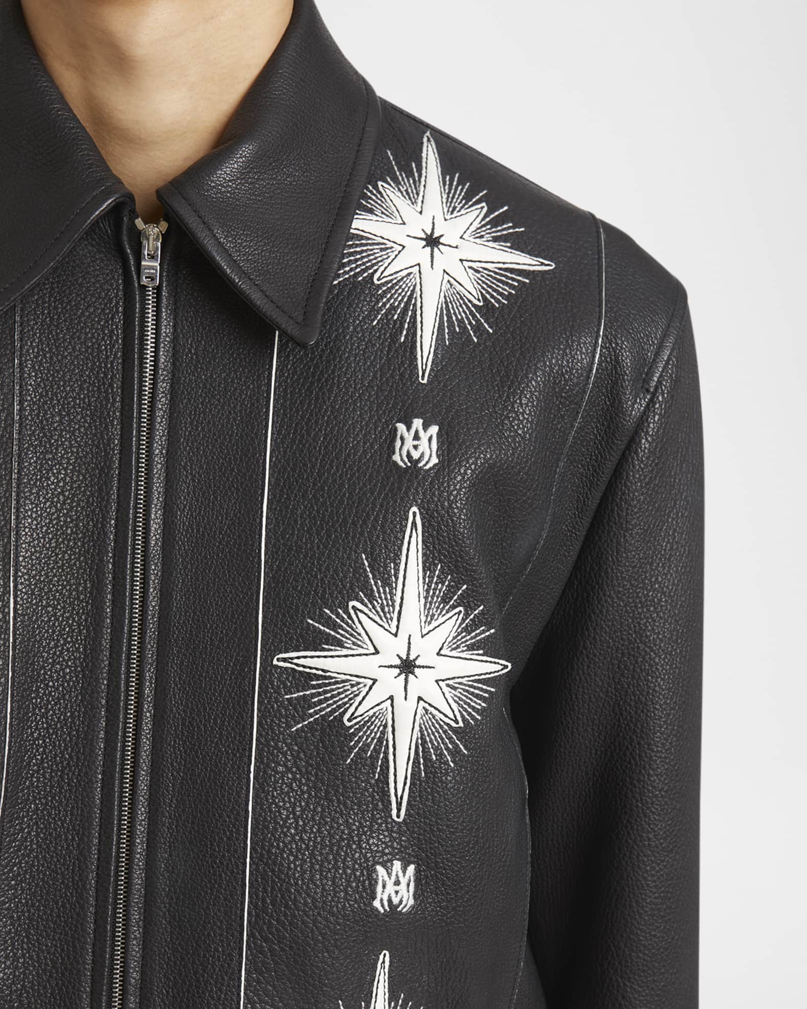 Men's Starburst Leather Blouson Jacket