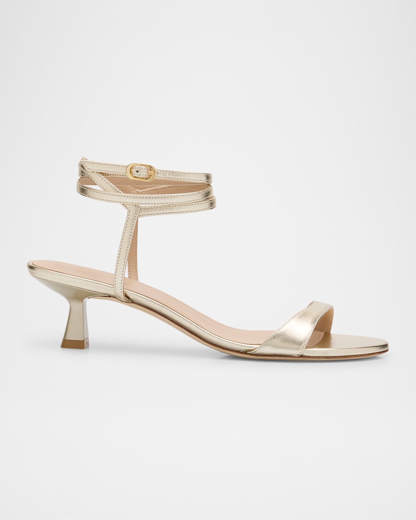 Nudist Metallic Ankle-Wrap Sandals 0