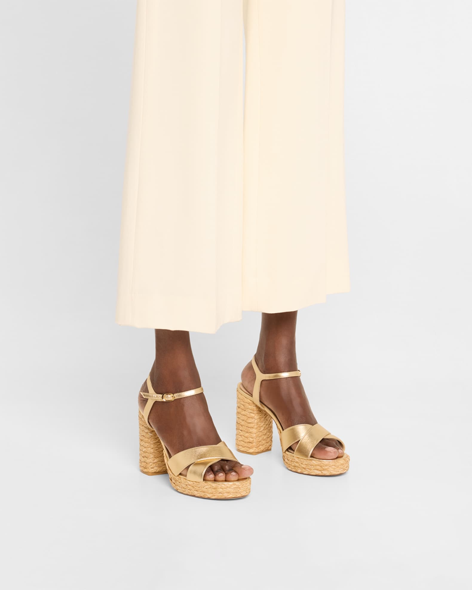 Dayna Metallic Crisscross Platform Sandals 1