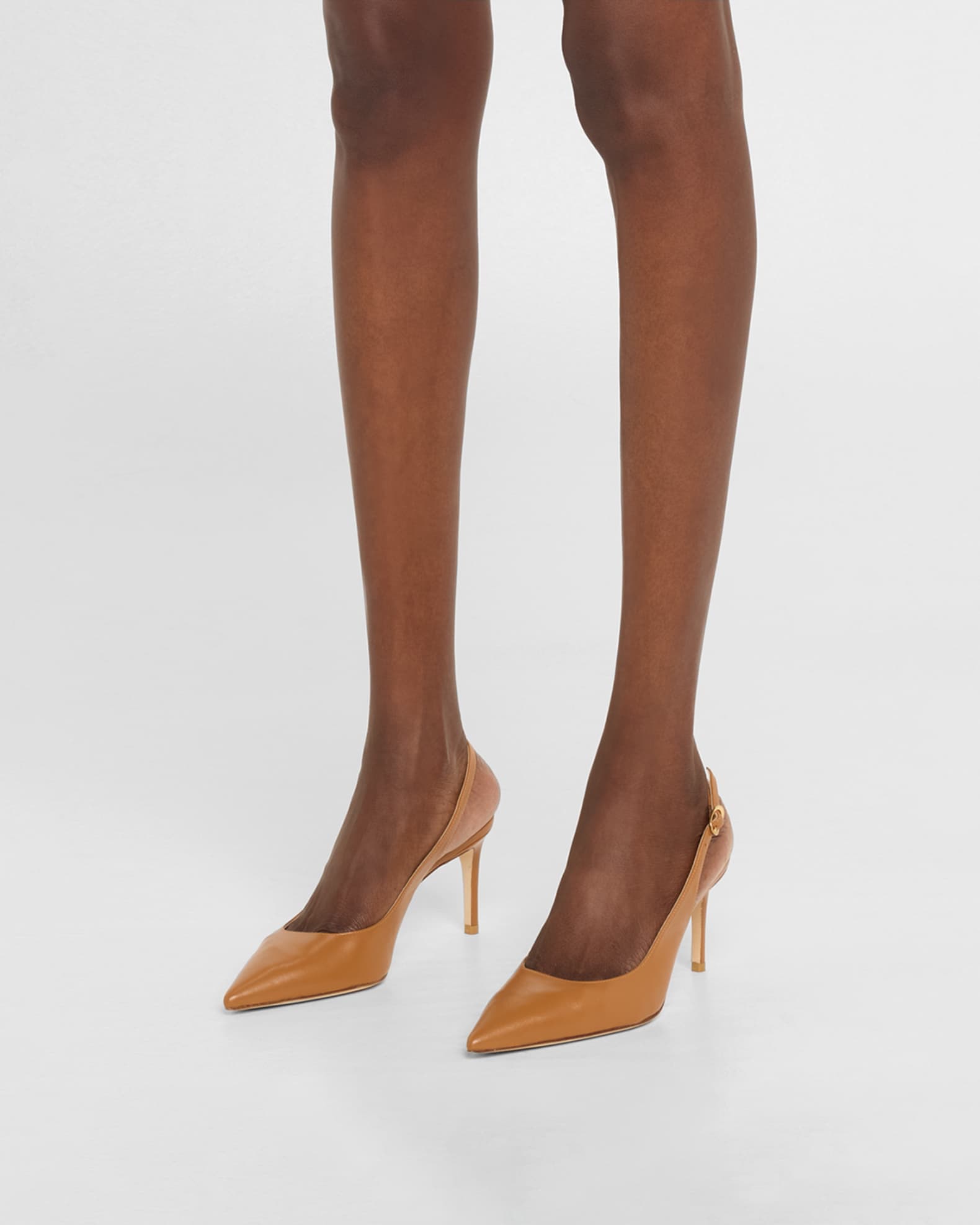 Stuart Leather Slingback Pumps 1
