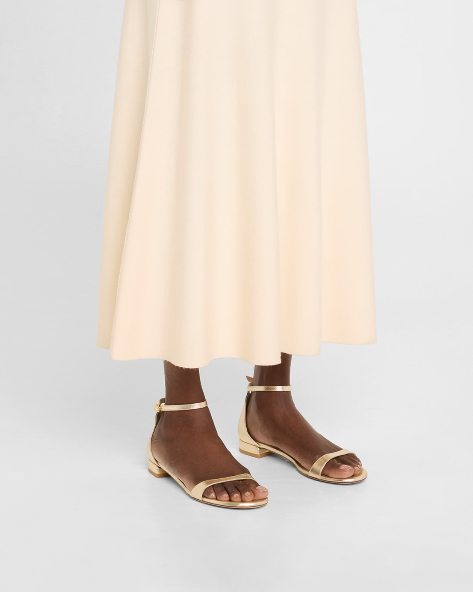 Nudist Metallic Ankle-Strap Sandals 1