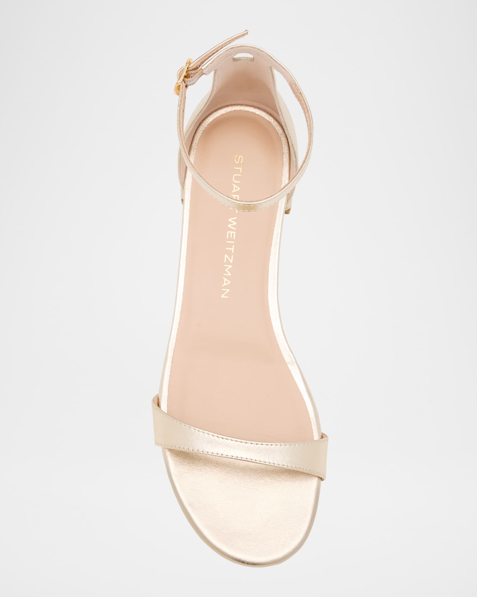 Stuart Weitzman Nudist Metallic Ankle-Strap Sandals | Neiman Stuart Weitzman Nudist Metallic Ankle-Strap Sandals | Neiman