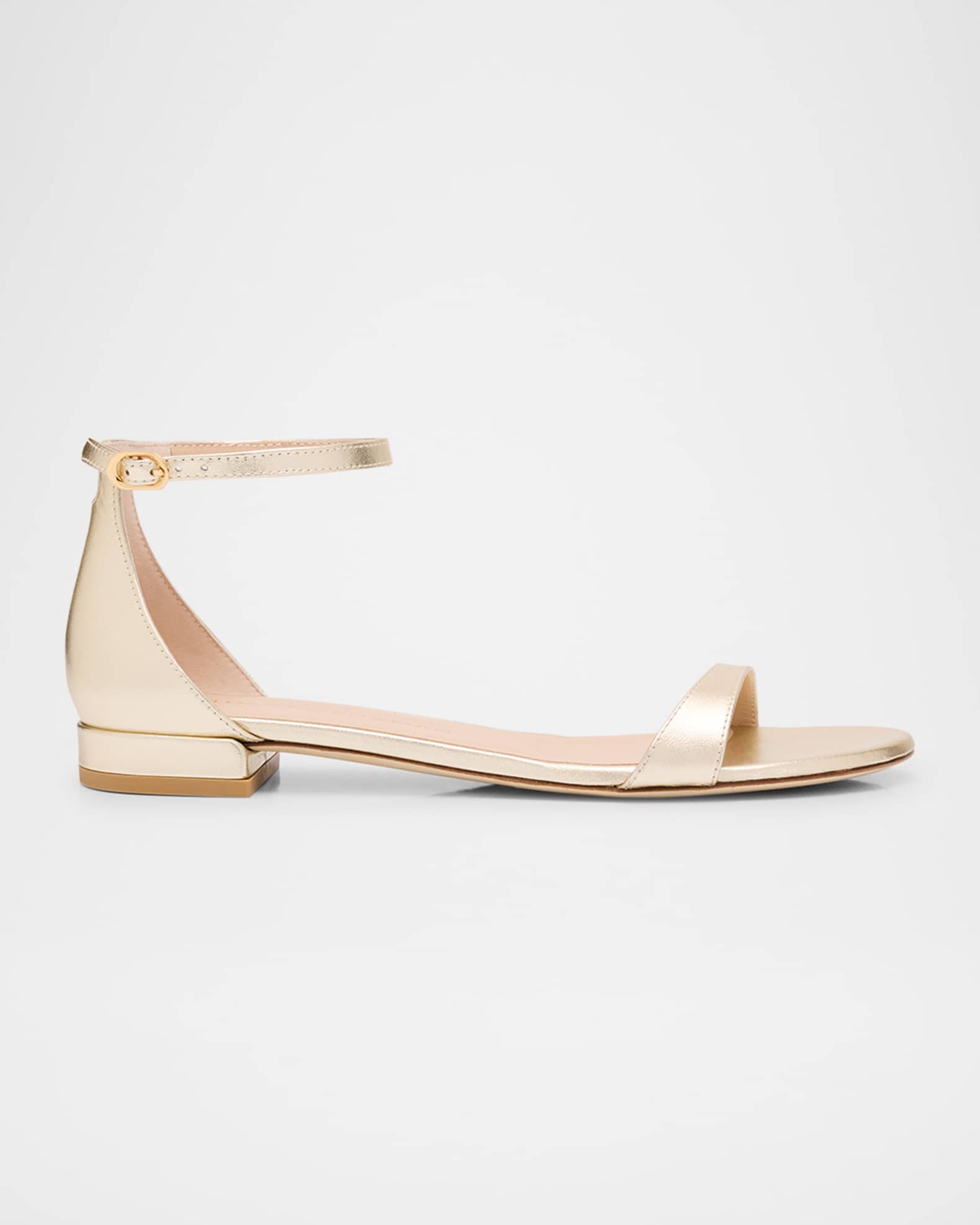 Nudist Metallic Ankle-Strap Sandals 0