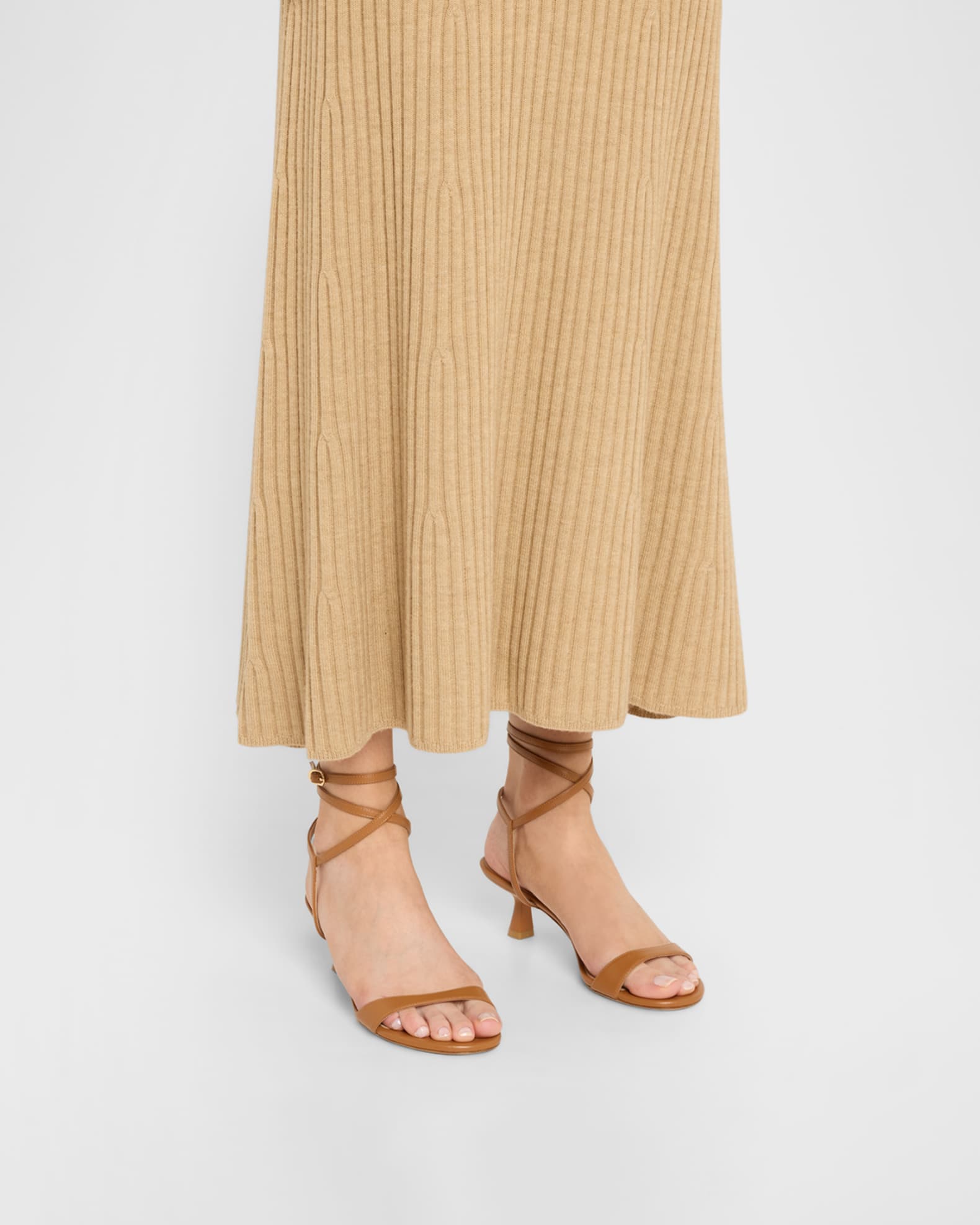 Nudist Leather Ankle-Wrap Sandals 1