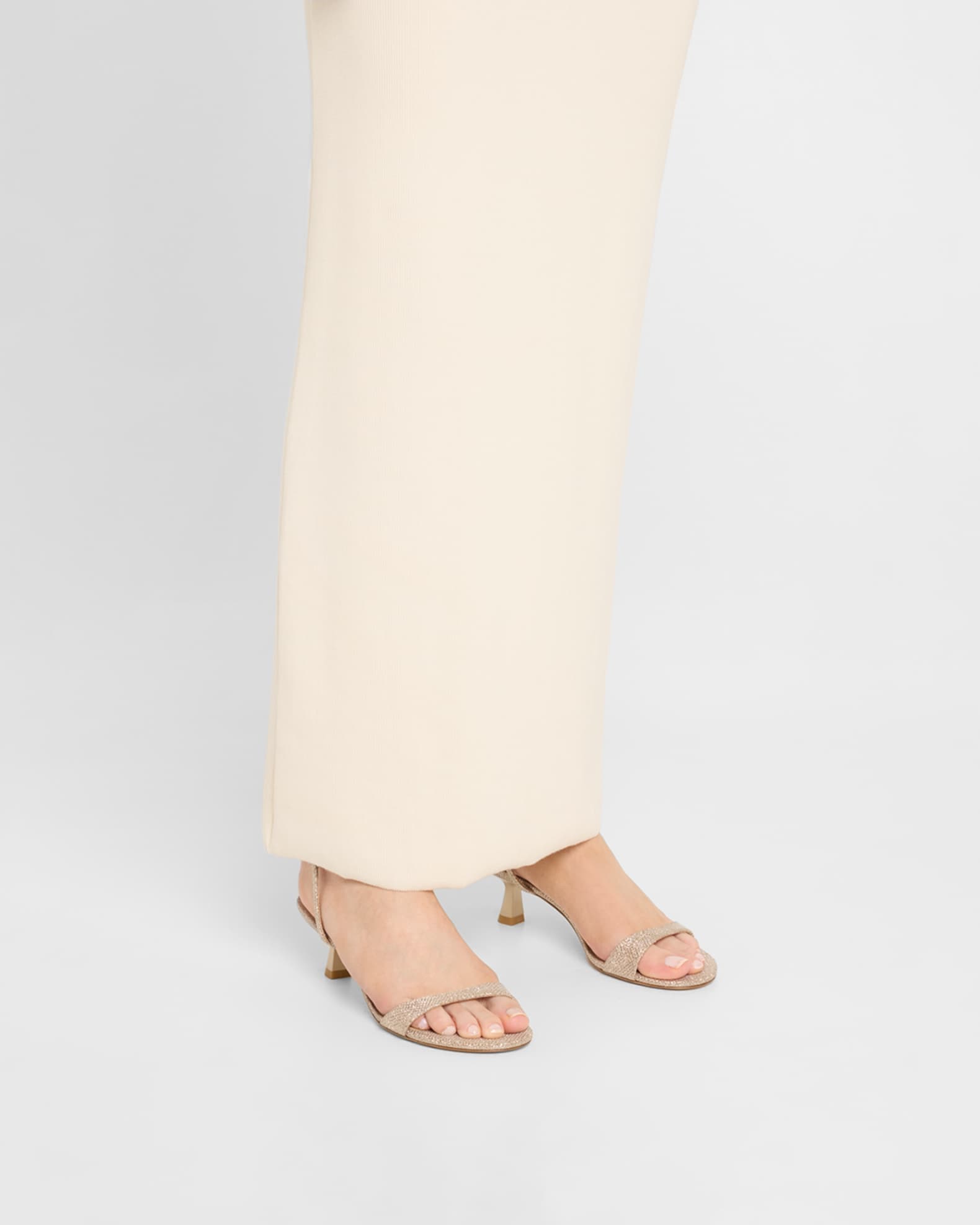 Nudist Metallic Ankle-Wrap Sandals 1
