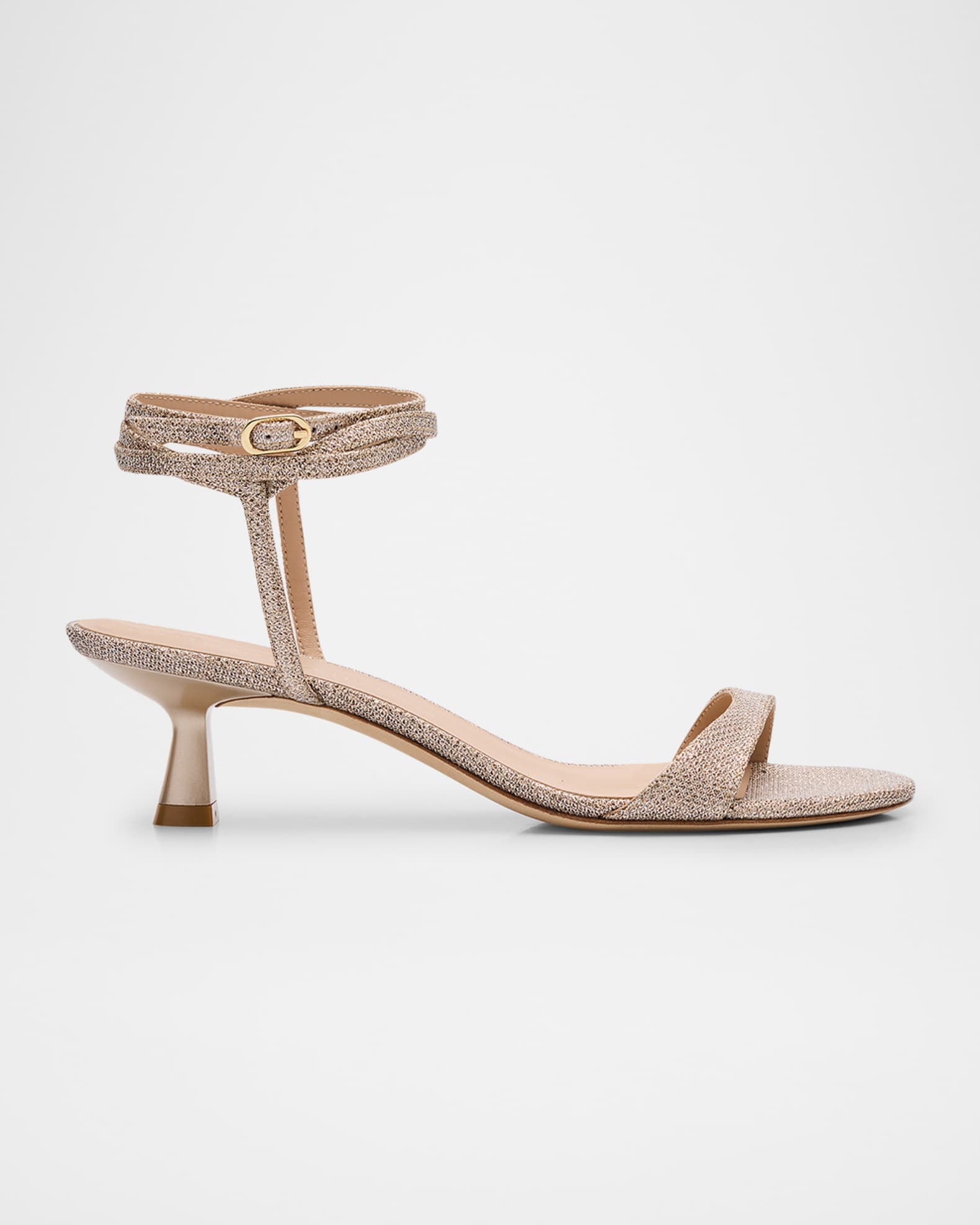 Nudist Metallic Ankle-Wrap Sandals 0