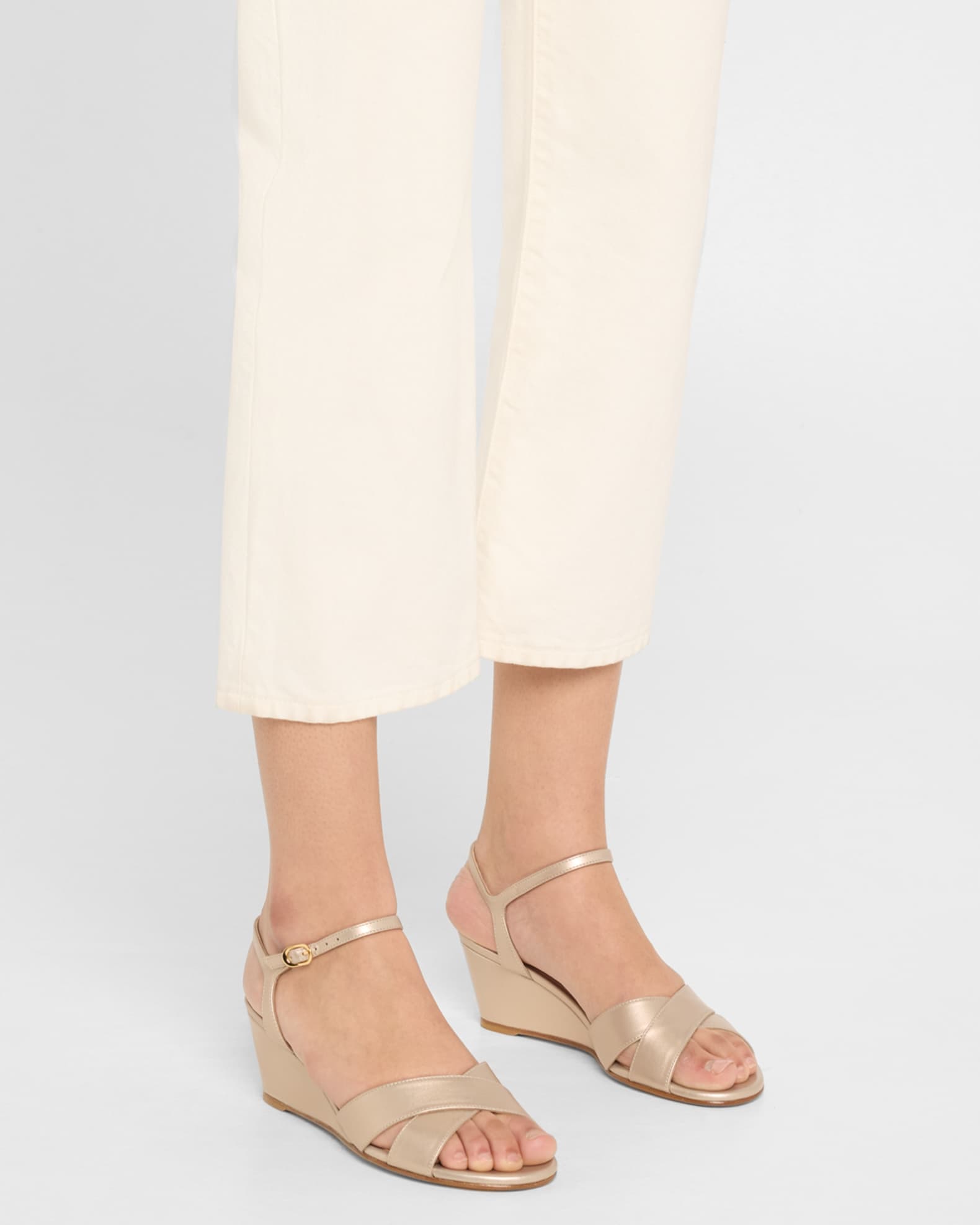 Dayna Metallic Crisscross Wedge Sandals 1
