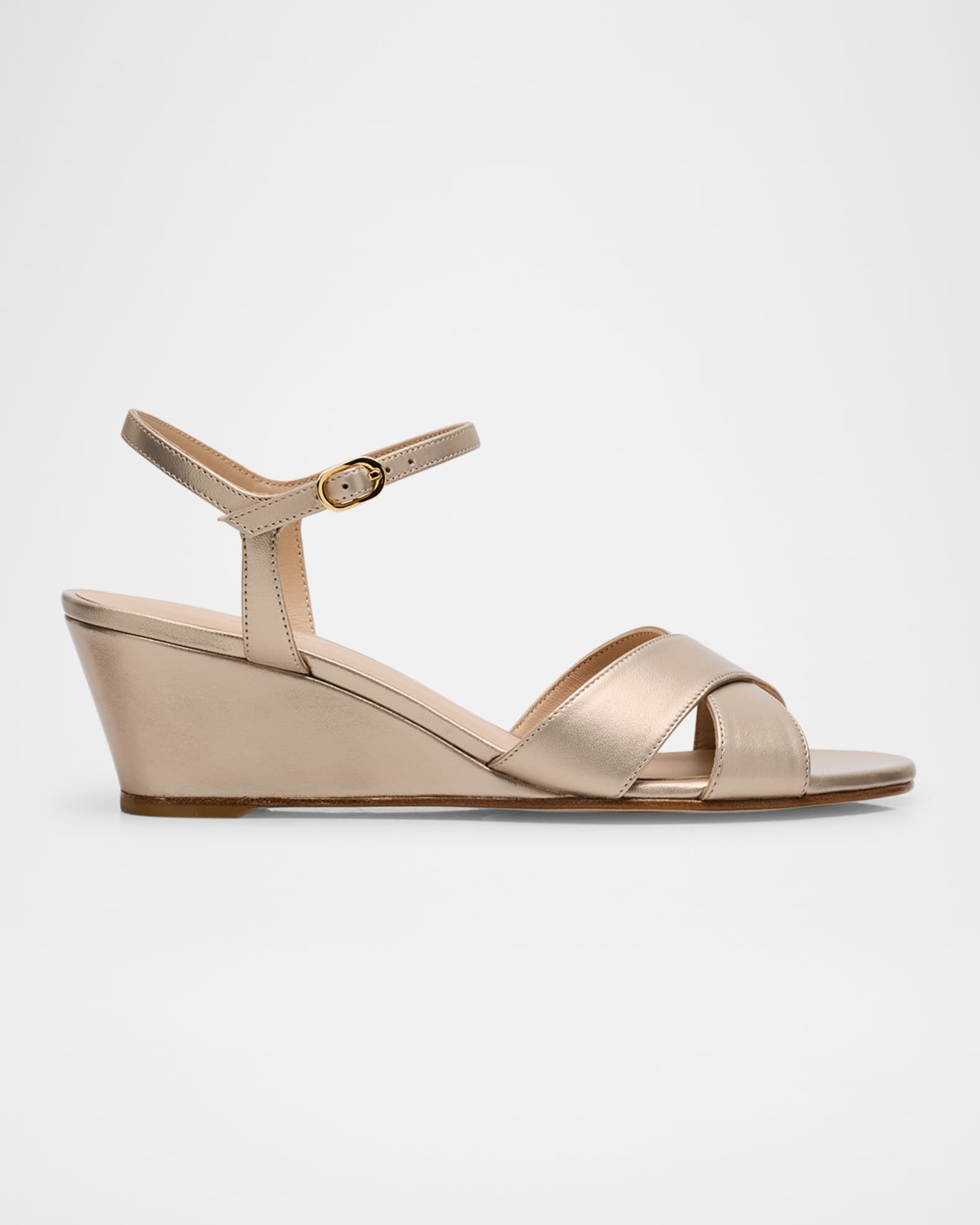 Dayna Metallic Crisscross Wedge Sandals 0