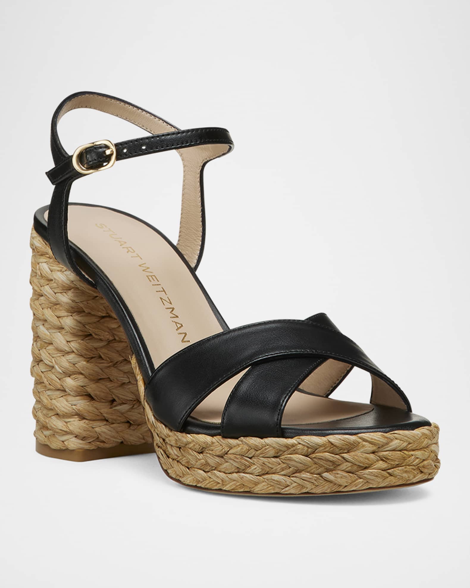 Dayna Leather Crisscross Platform Sandals 1