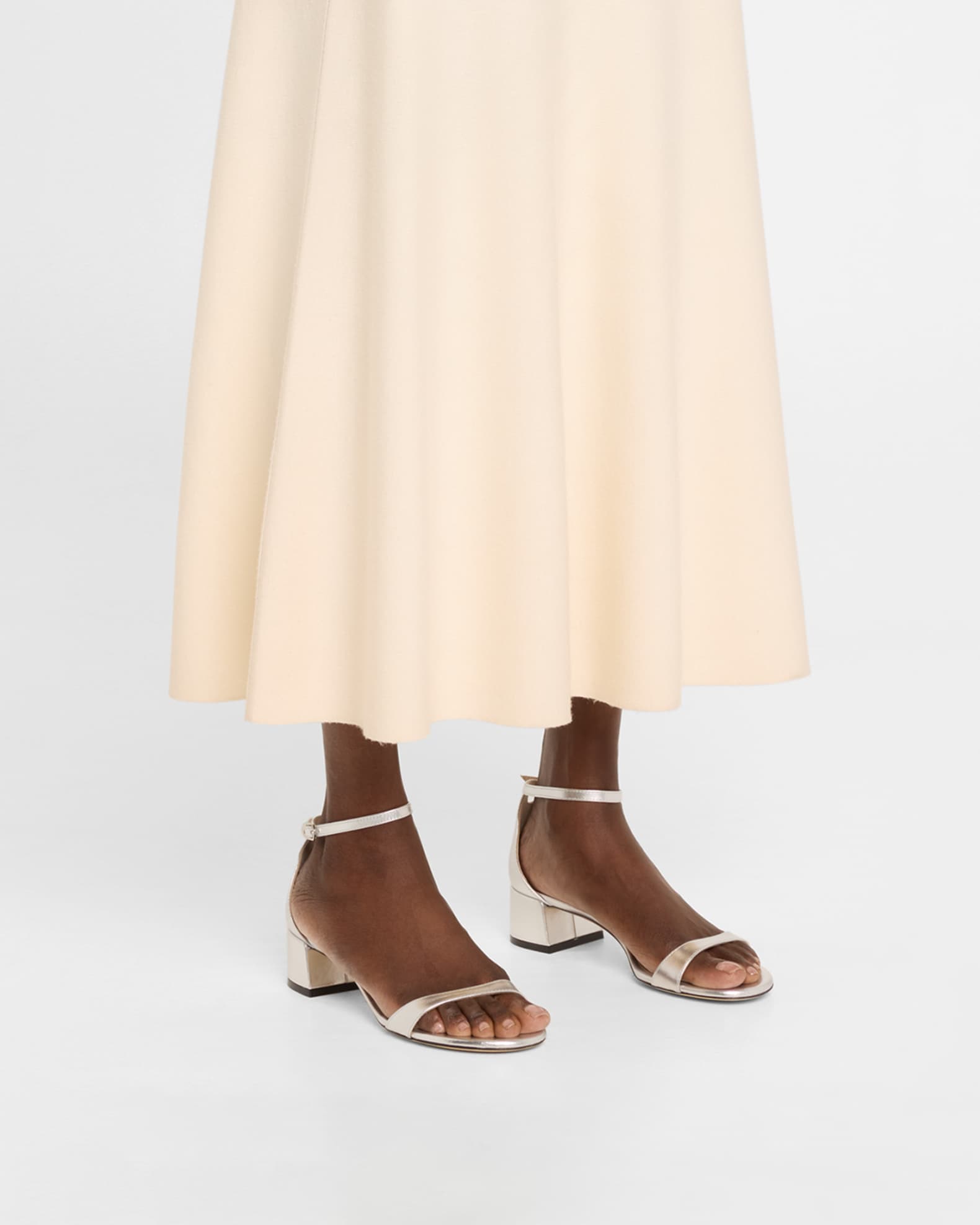 Nudist Metallic Ankle-Strap Sandals 1