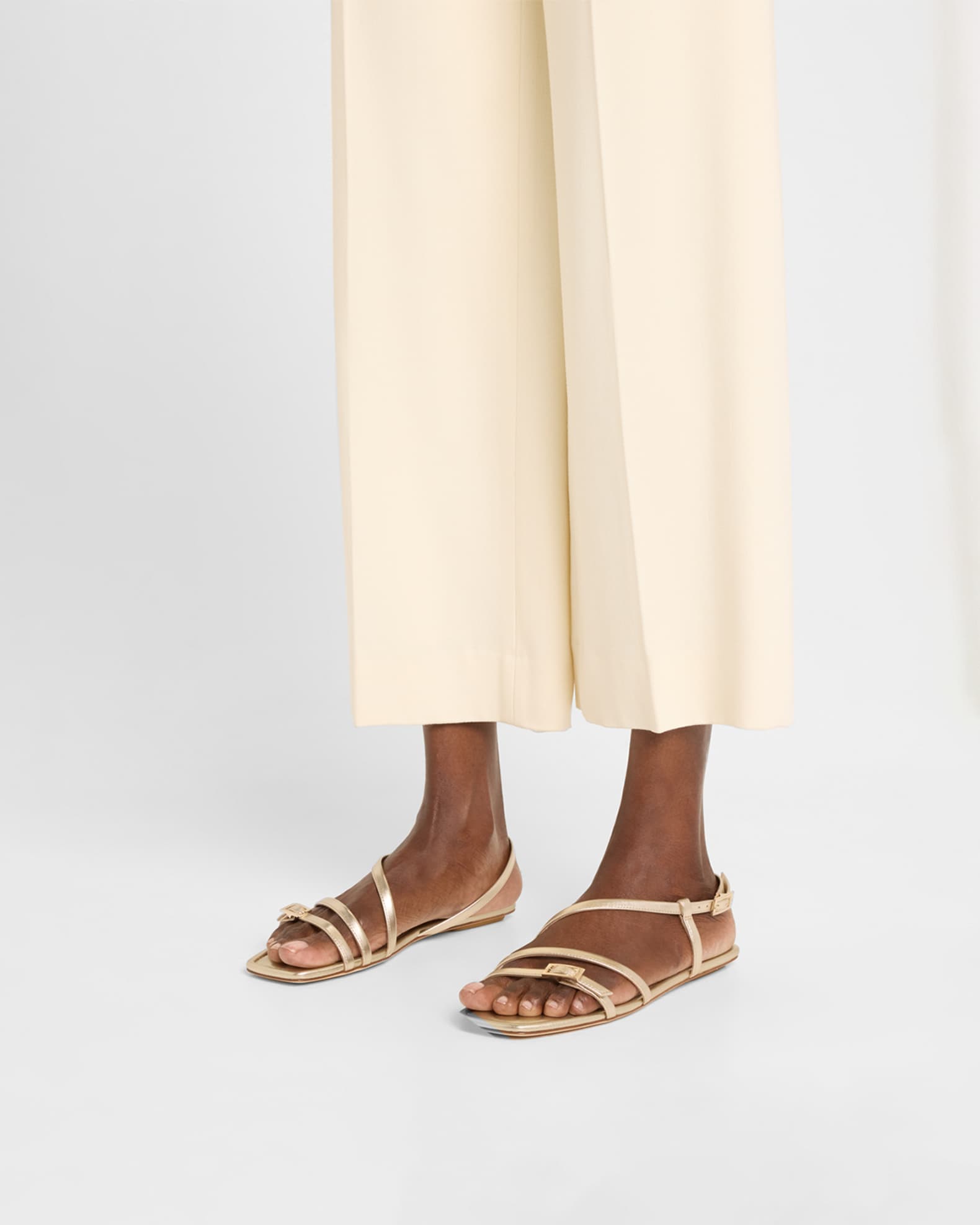 Georgie Metallic Strappy Flat Sandals 1
